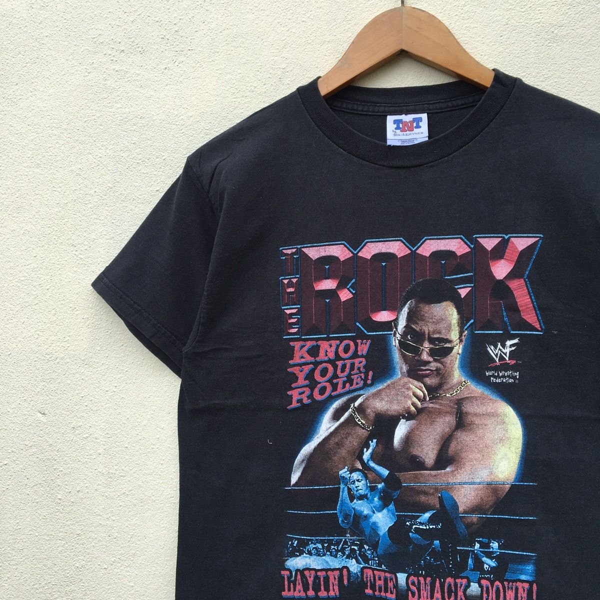 Vintage × WWE × WWF Vintage THE ROCK WWF WRESTLING T-shirt Size US S / EU 44-46 / 1 - 4 Thumbnail