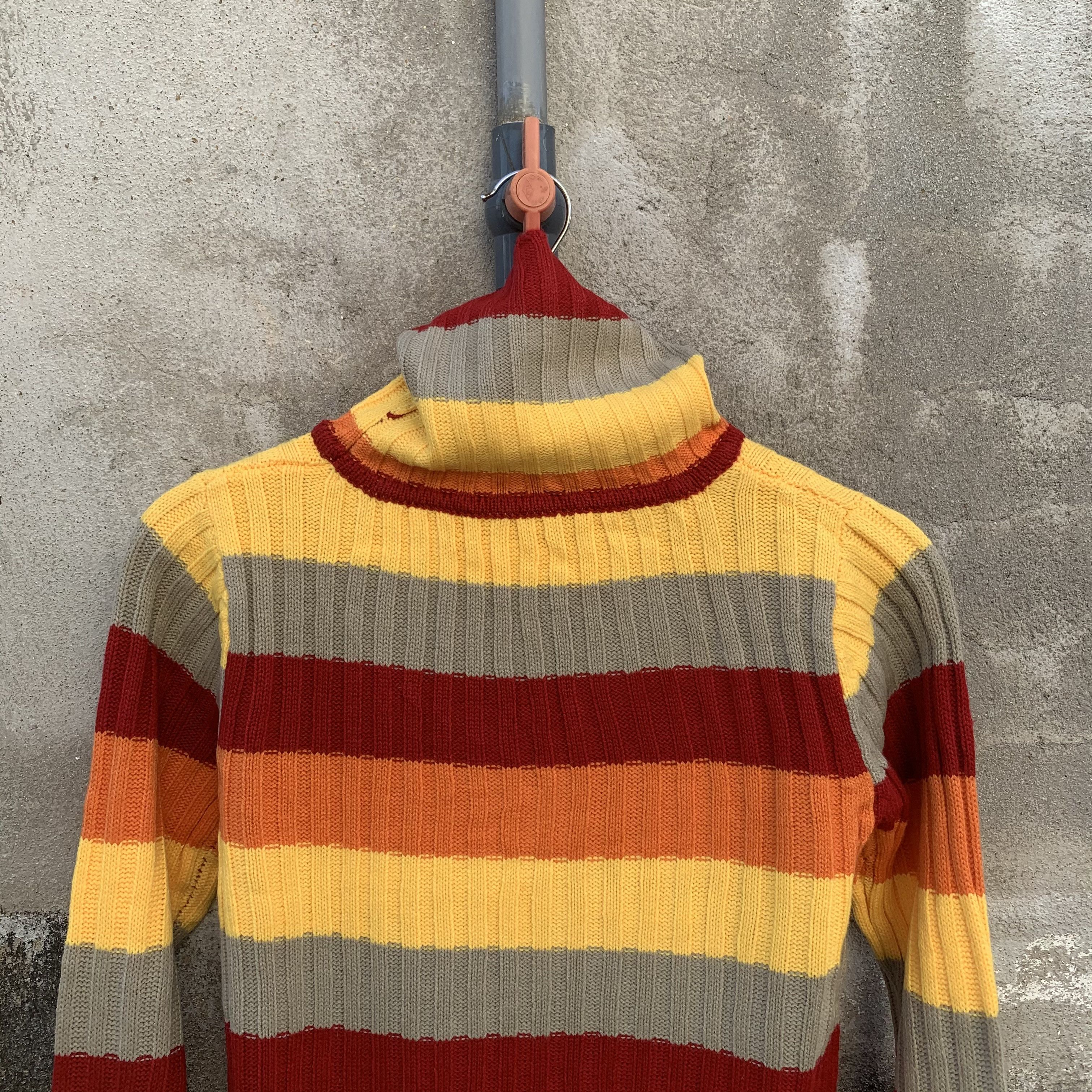 Aran Isles Knitwear Livre Claire Striped Knit Turtleneck Cropped Jumper Sweater Size US XXS / EU 40 - 2 Thumbnail