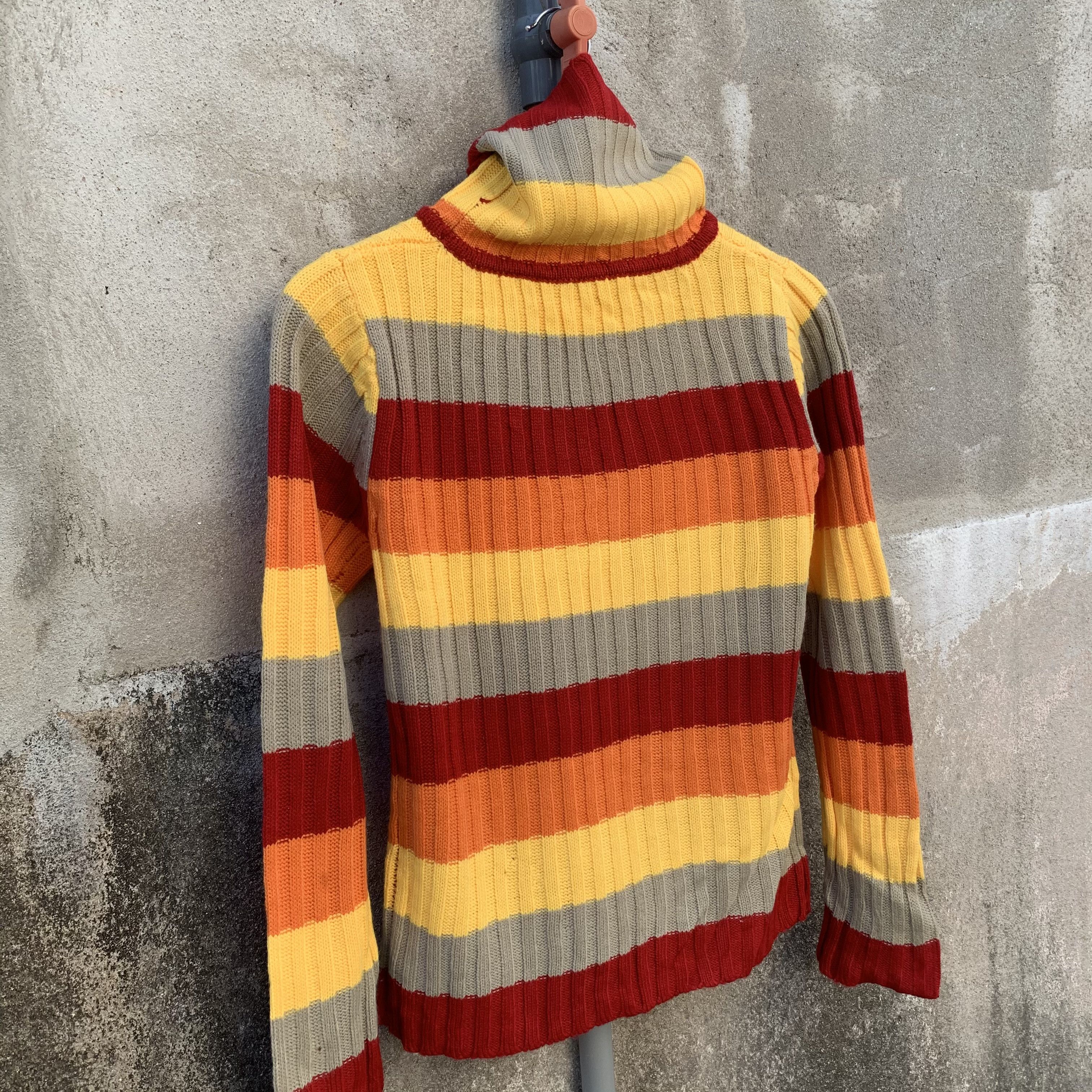 Aran Isles Knitwear Livre Claire Striped Knit Turtleneck Cropped Jumper Sweater Size US XXS / EU 40 - 4 Thumbnail