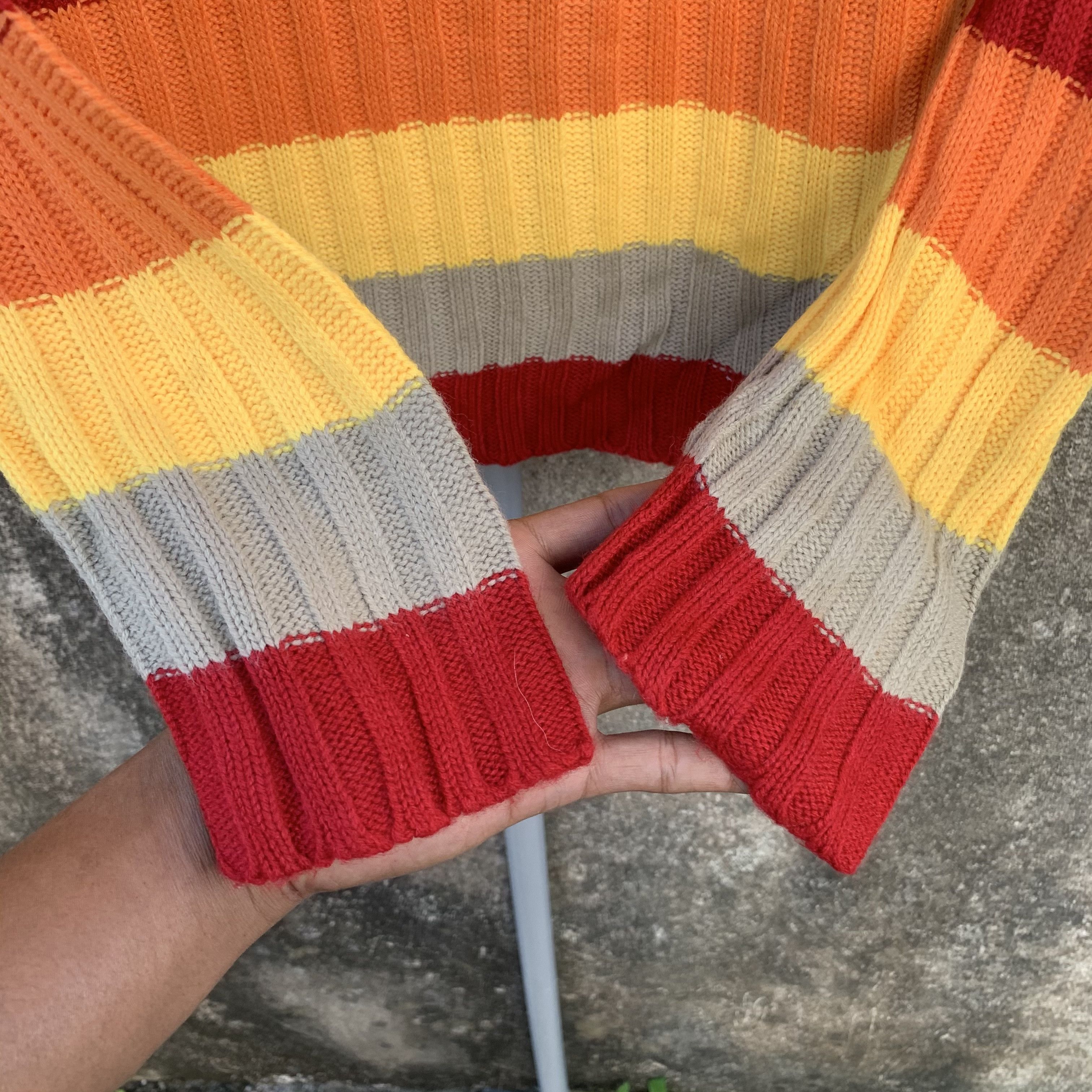 Aran Isles Knitwear Livre Claire Striped Knit Turtleneck Cropped Jumper Sweater Size US XXS / EU 40 - 5 Thumbnail