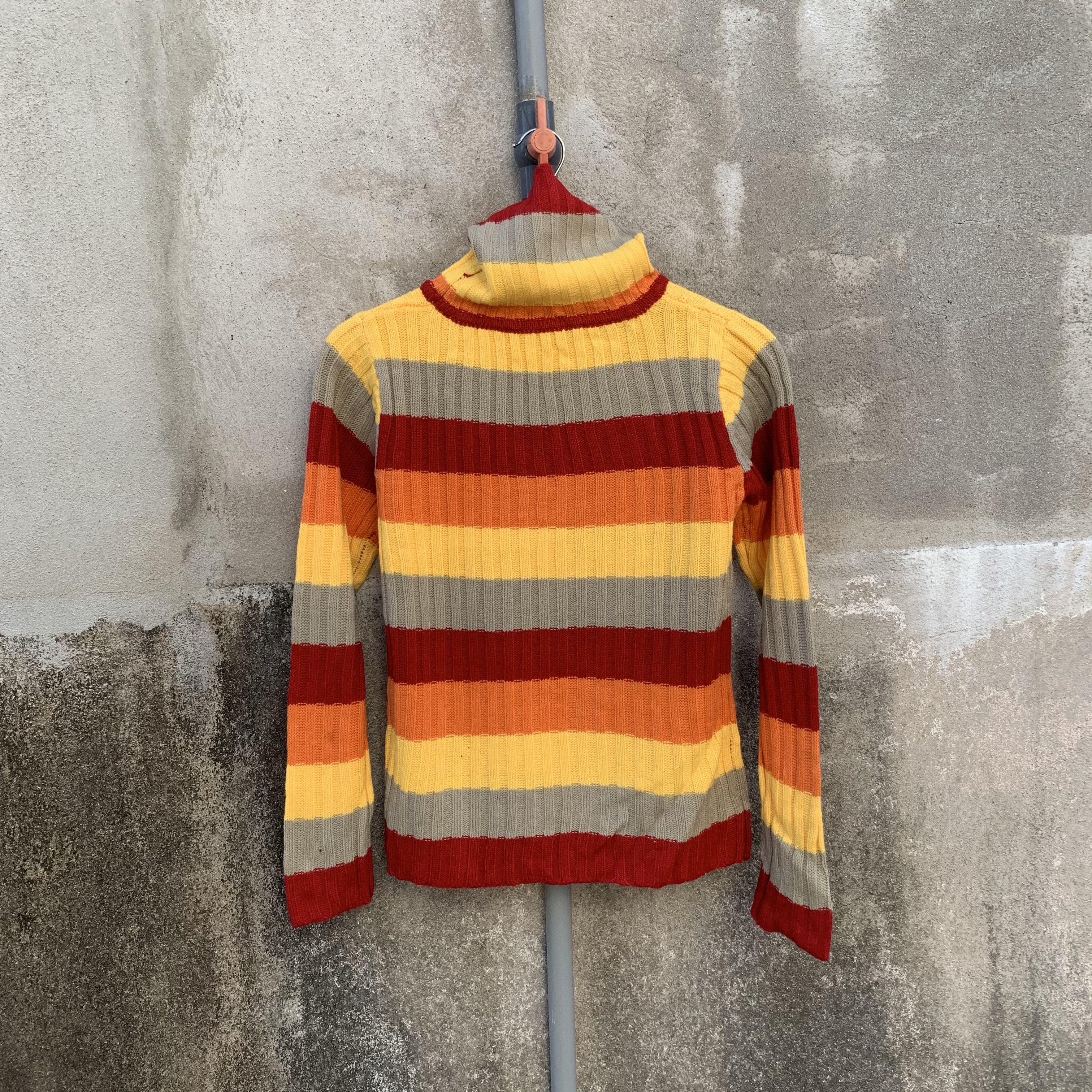 Aran Isles Knitwear Livre Claire Striped Knit Turtleneck Cropped Jumper Sweater Size US XXS / EU 40 - 1 Thumbnail