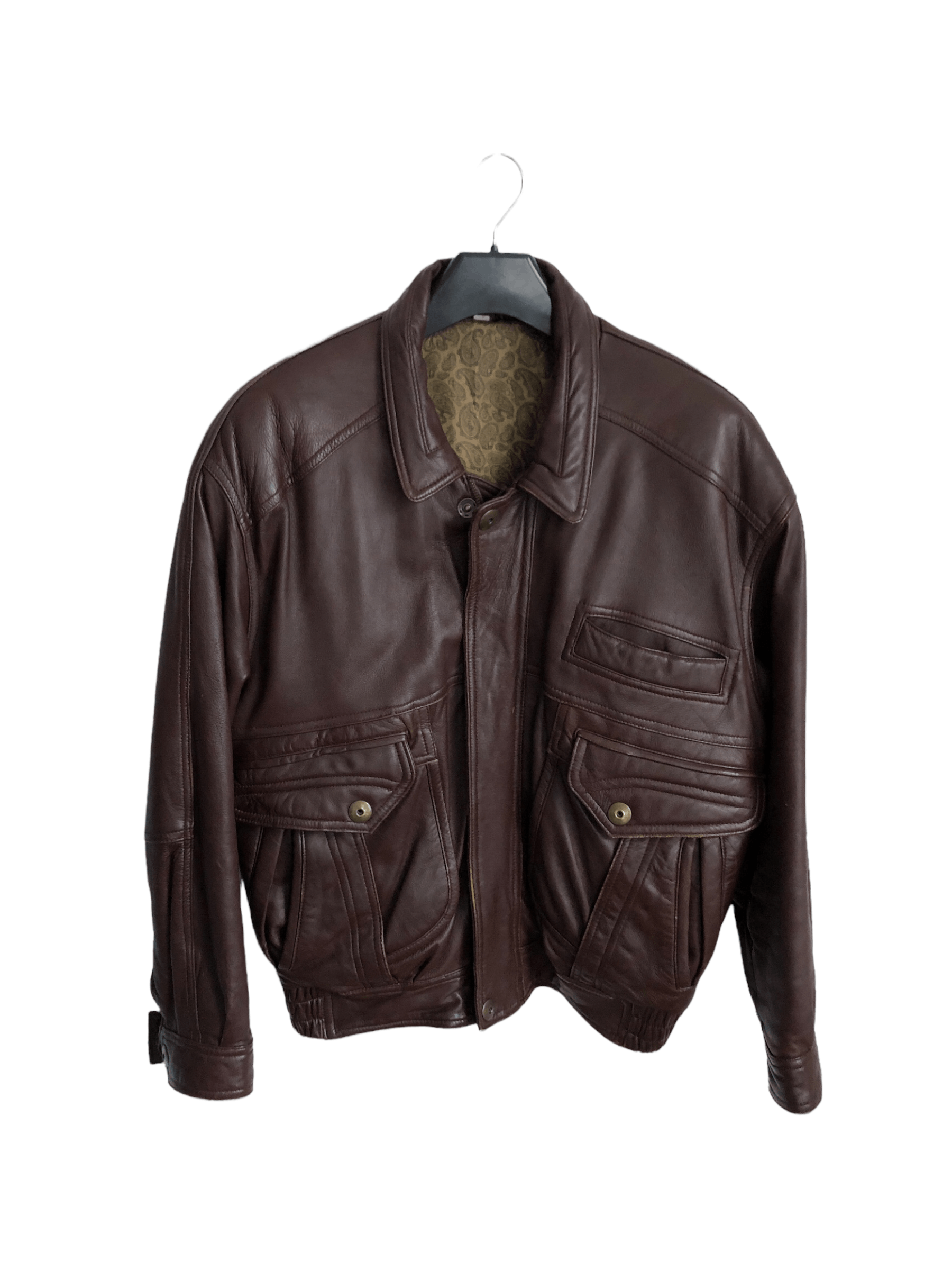 FIOCCHI ITALY brown leather jacket vintage / unisex