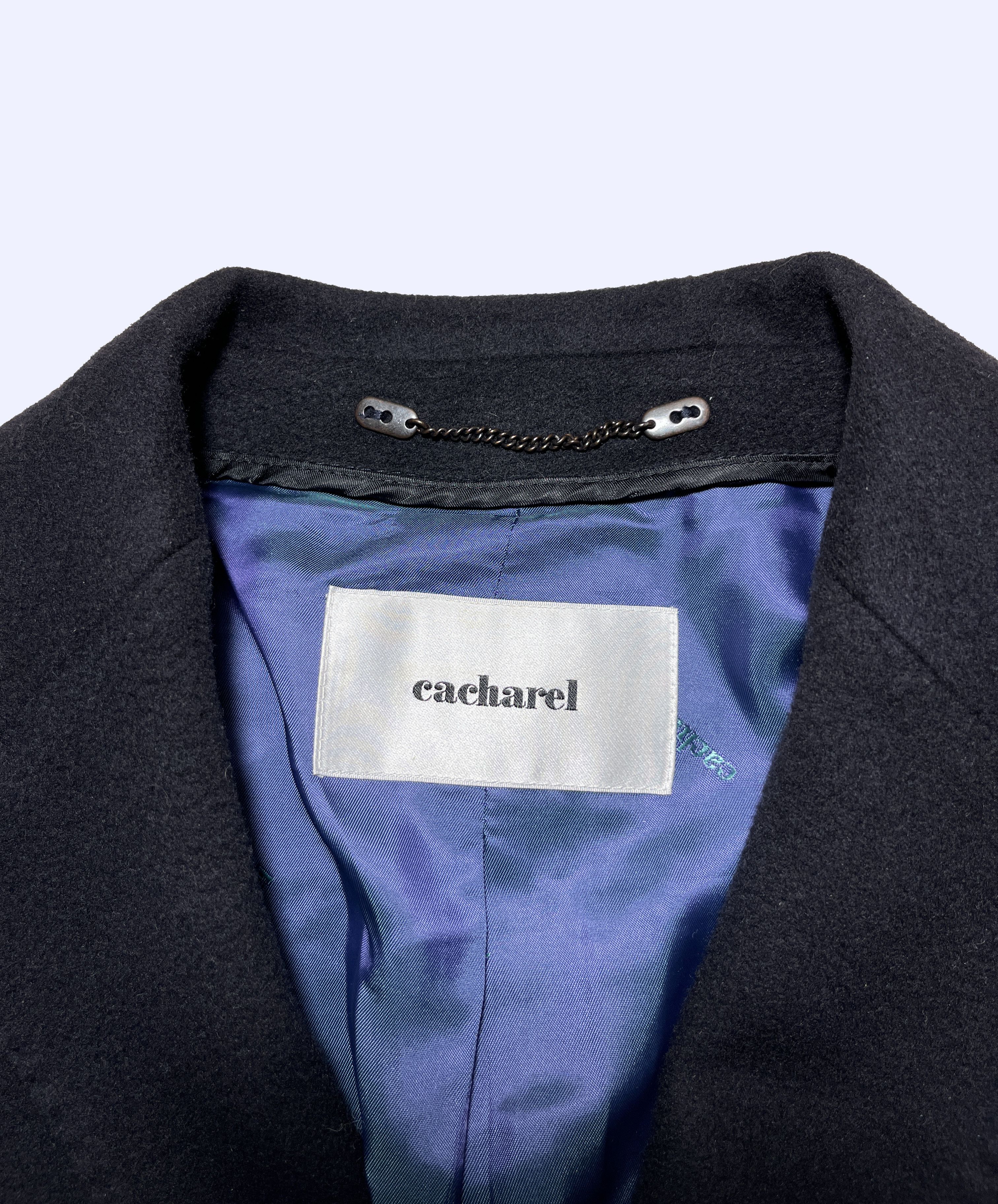 Cacharel CACHAREL Cashmere+Wool Navy Blue Stunning Overcoat Size US L / EU 52-54 / 3 - 5 Thumbnail