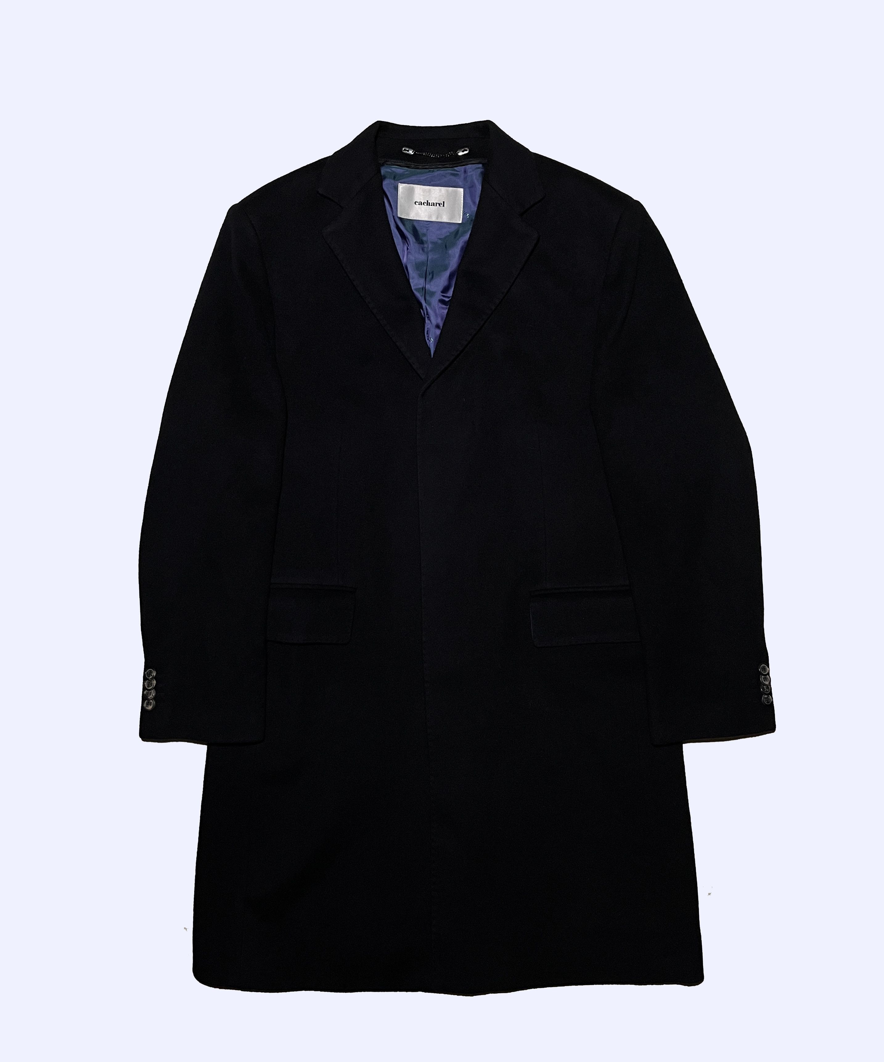 Cacharel CACHAREL Cashmere+Wool Navy Blue Stunning Overcoat Size US L / EU 52-54 / 3 - 2 Thumbnail