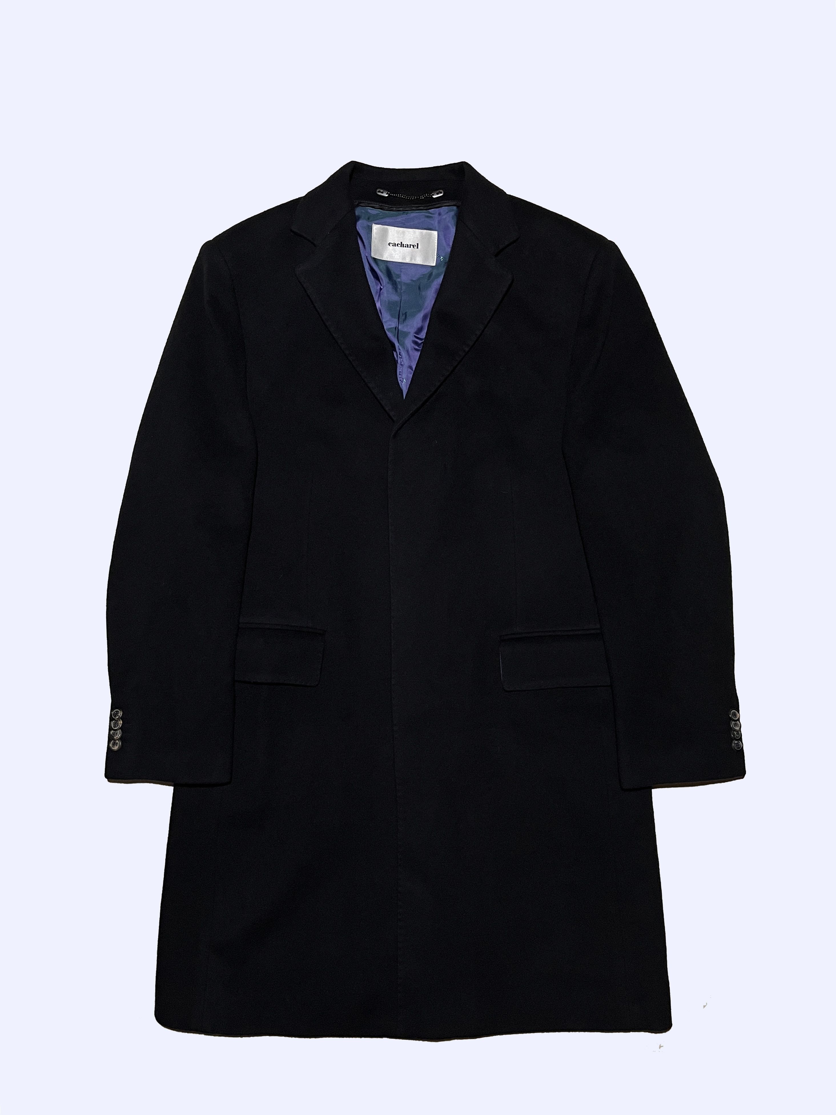 Cacharel CACHAREL Cashmere+Wool Navy Blue Stunning Overcoat Size US L / EU 52-54 / 3 - 1 Thumbnail