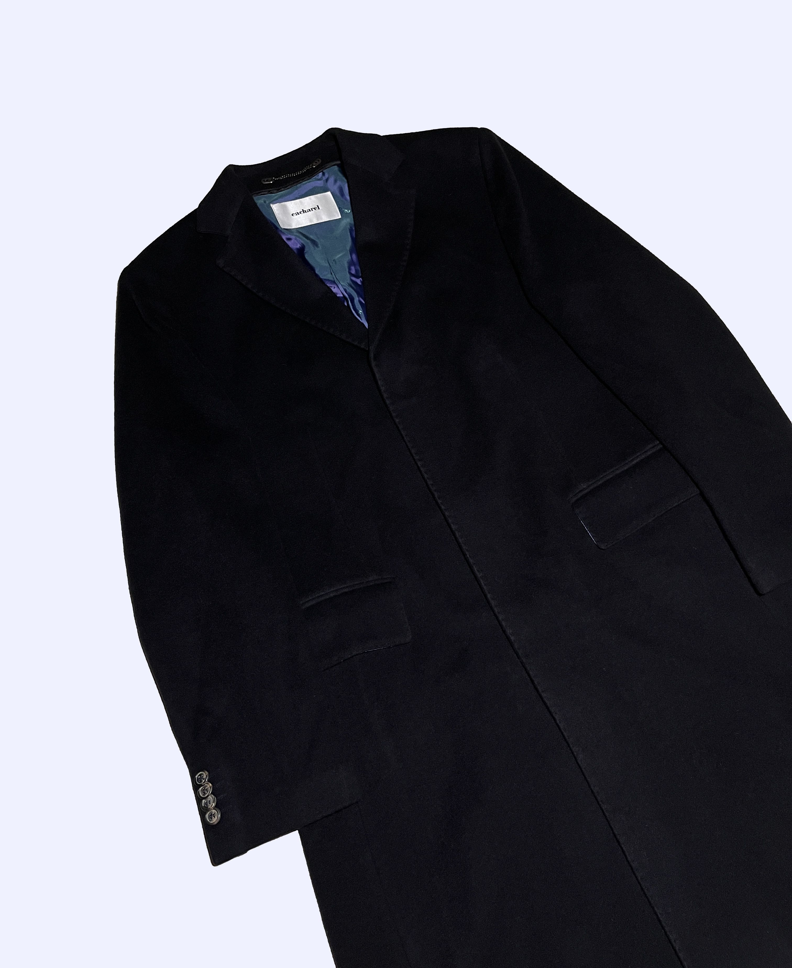 Cacharel CACHAREL Cashmere+Wool Navy Blue Stunning Overcoat Size US L / EU 52-54 / 3 - 6 Thumbnail