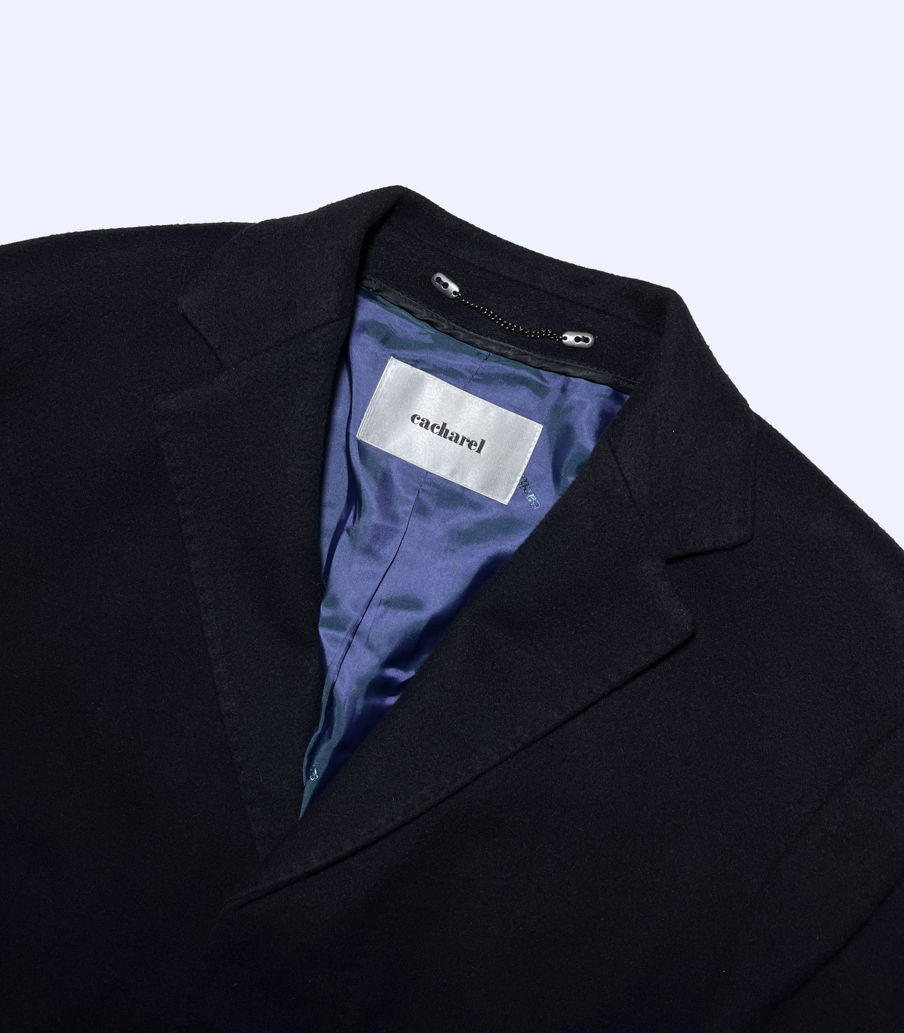 Cacharel CACHAREL Cashmere+Wool Navy Blue Stunning Overcoat Size US L / EU 52-54 / 3 - 4 Thumbnail