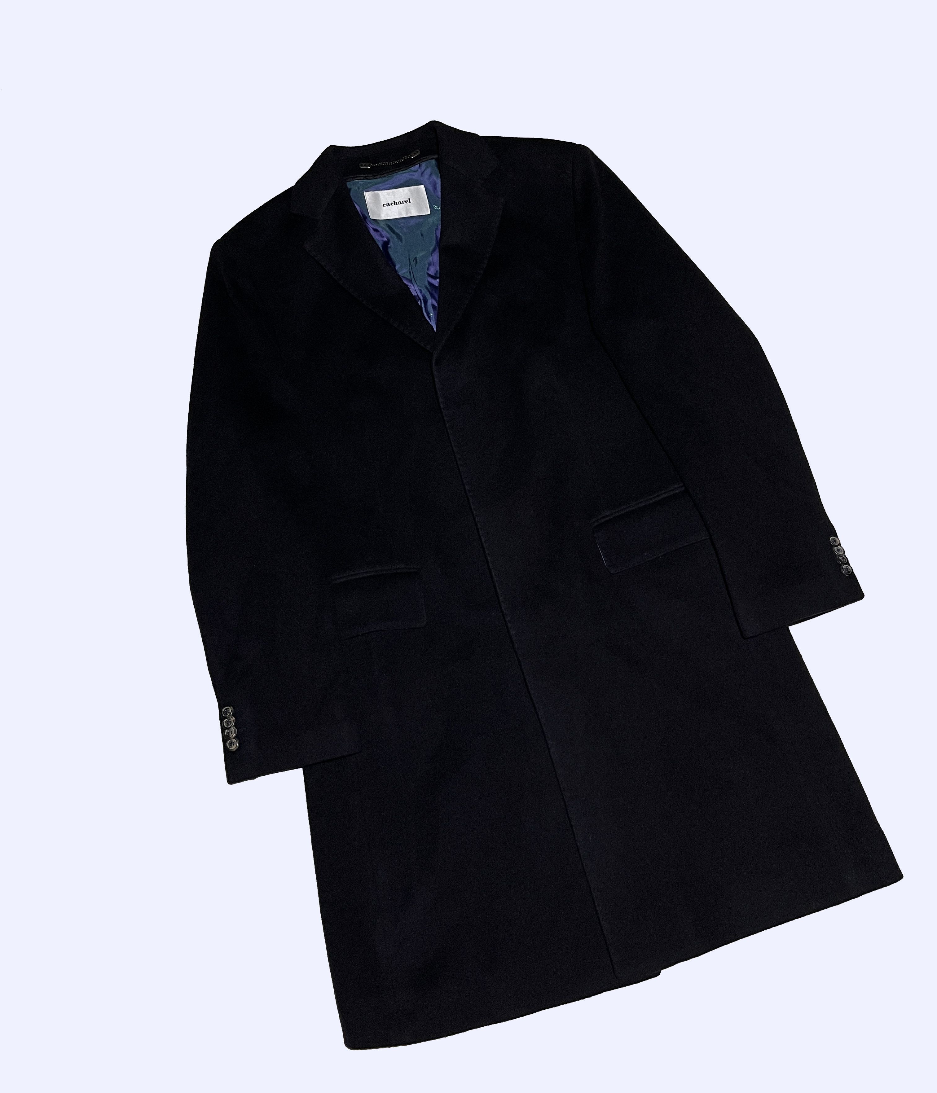 Cacharel CACHAREL Cashmere+Wool Navy Blue Stunning Overcoat Size US L / EU 52-54 / 3 - 8 Thumbnail