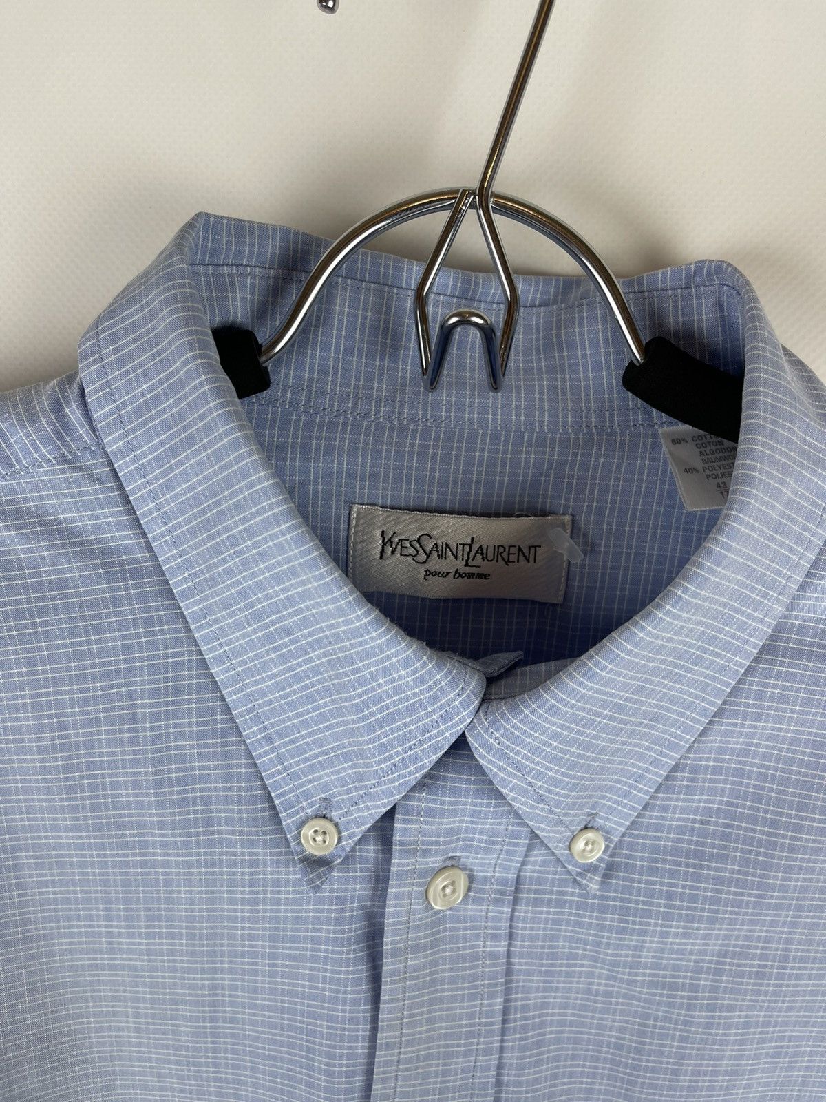 Yves Saint Laurent Yves Saint Laurent blue plaid check short sleeve shirt Size US XL / EU 56 / 4 - 8 Thumbnail