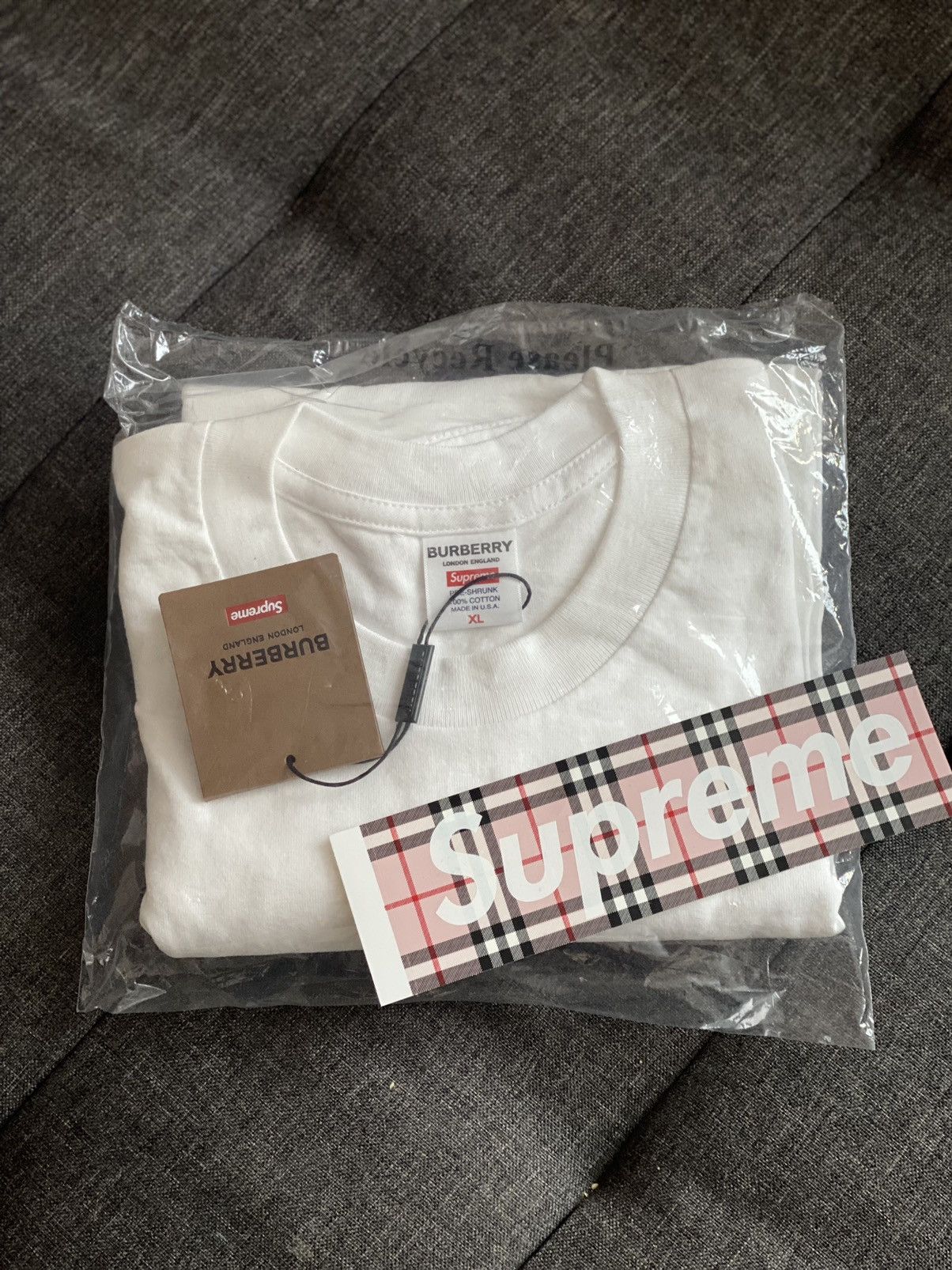 Supreme Burberry Box Logo Tee | Grailed