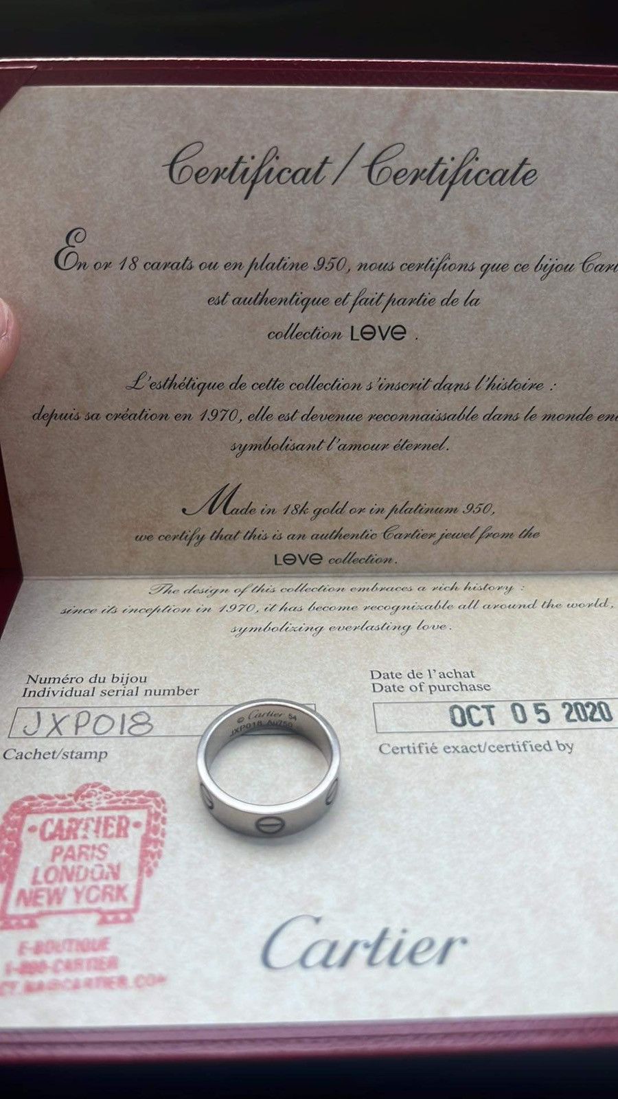Cartier Cartier Love Ring in 18k White Gold Size ONE SIZE - 2 Preview