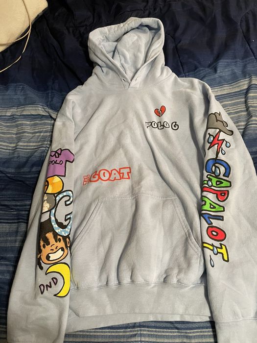 Polo g the online goat hoodie light blue