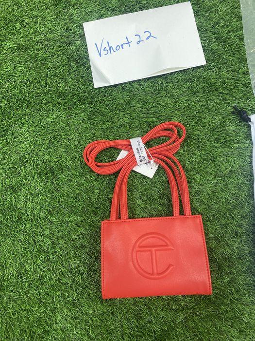 Small red telfar bag hot sale