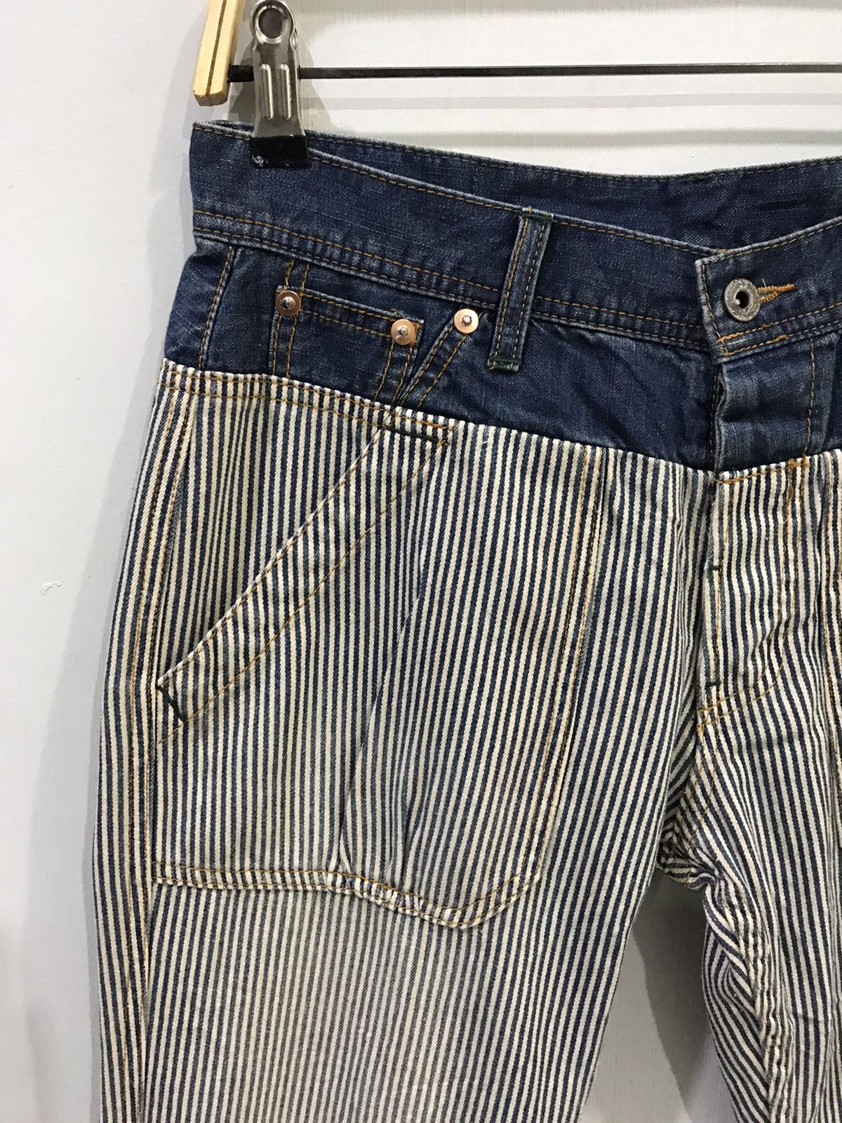 Designer × Japanese Brand LIME NCM Hybrid Hickory Denim Baker Pant Size US 29 - 3 Thumbnail