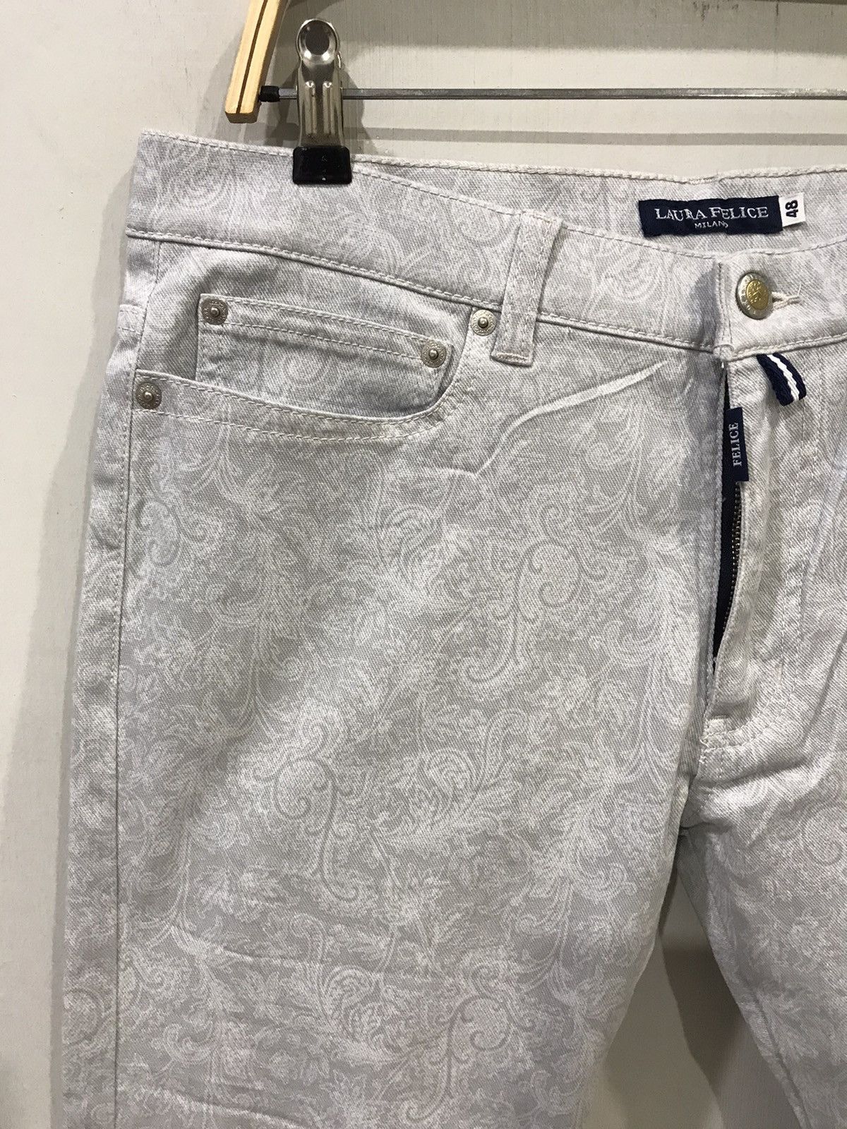 Designer × Japanese Brand LAURA FELICE Paisley Full Print Stretchable Skinny Pant Size US 34 / EU 50 - 4 Thumbnail