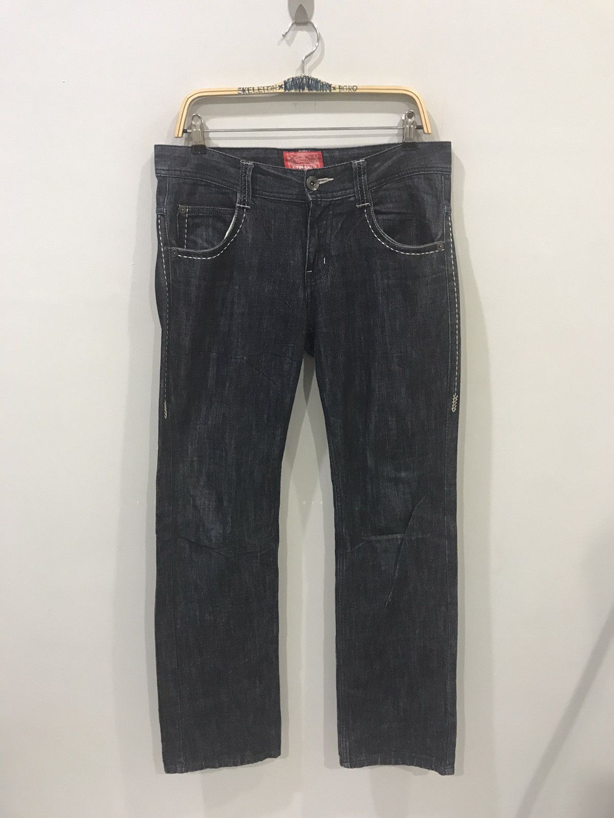 Designer PIN BALL Japan Ultra Rare Raw Stitches Denim Size US 34 / EU 50 - 1 Thumbnail