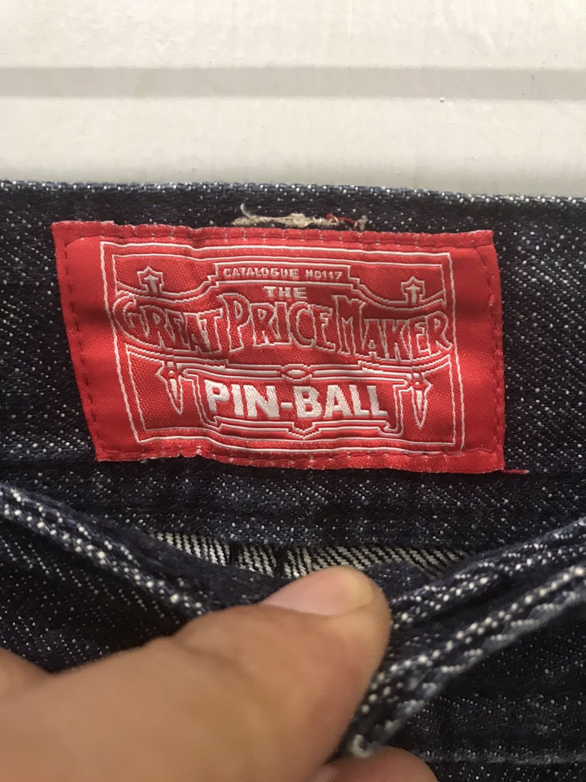 Designer PIN BALL Japan Ultra Rare Raw Stitches Denim Size US 34 / EU 50 - 5 Thumbnail