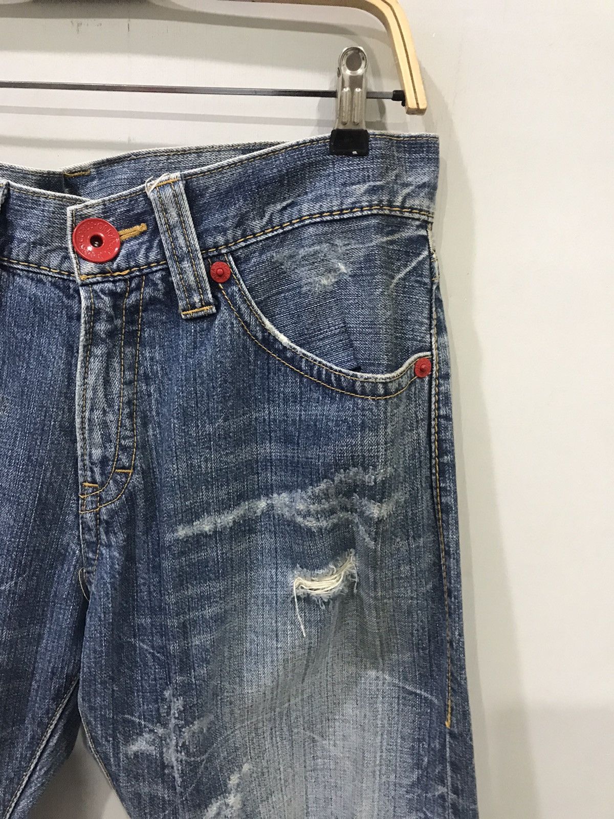 Designer × Japanese Brand CO&LU Japan Distressed SpellOut Denim Size US 32 / EU 48 - 4 Thumbnail