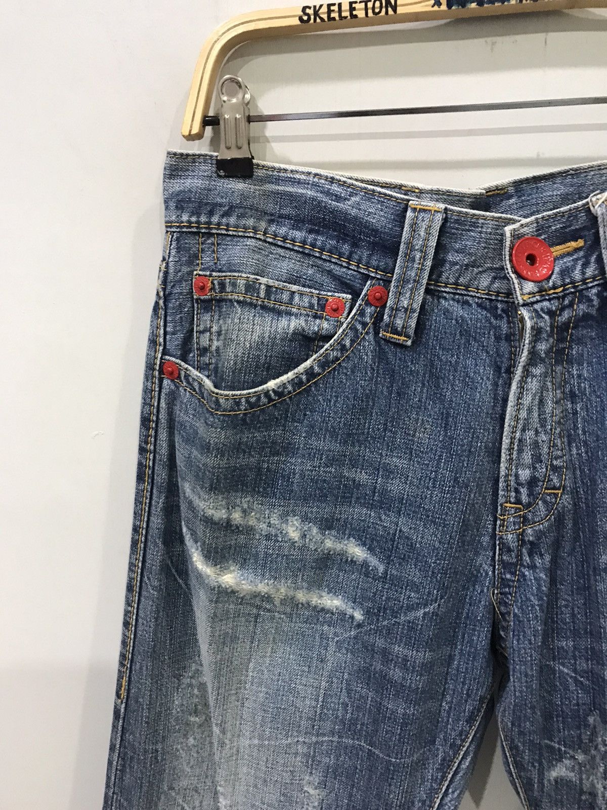 Designer × Japanese Brand CO&LU Japan Distressed SpellOut Denim Size US 32 / EU 48 - 5 Thumbnail