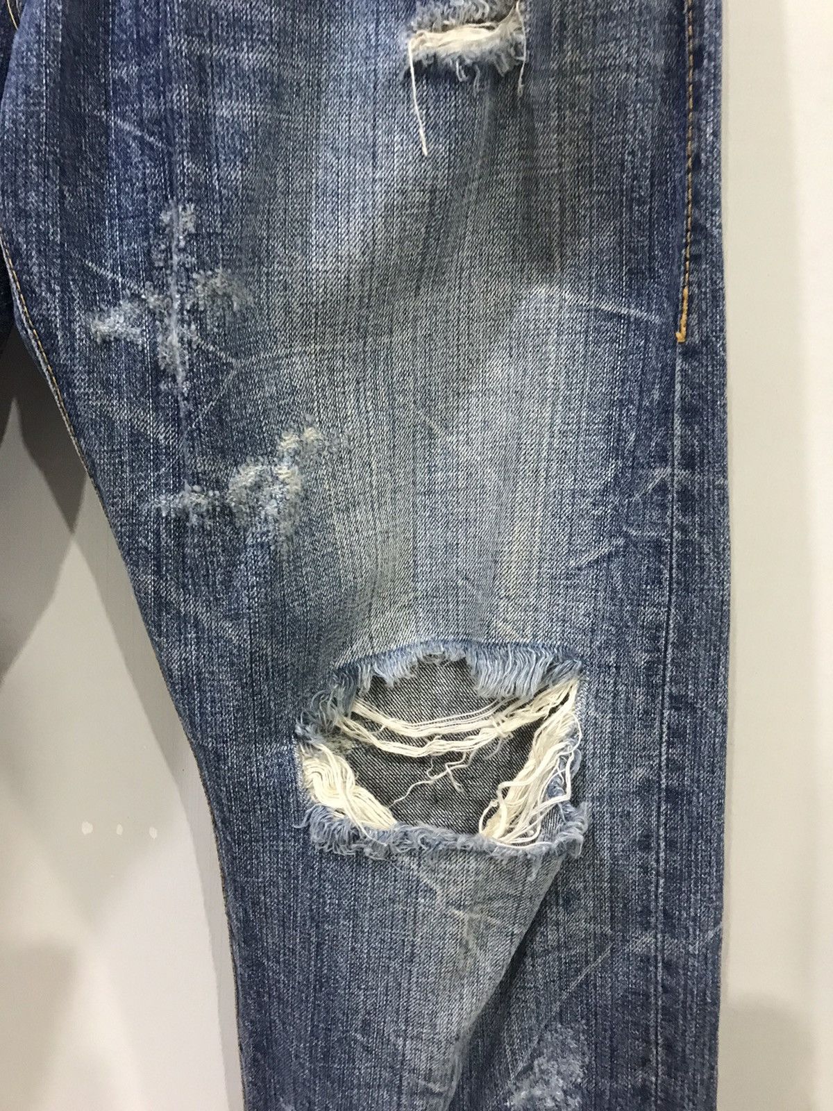 Designer × Japanese Brand CO&LU Japan Distressed SpellOut Denim Size US 32 / EU 48 - 6 Thumbnail