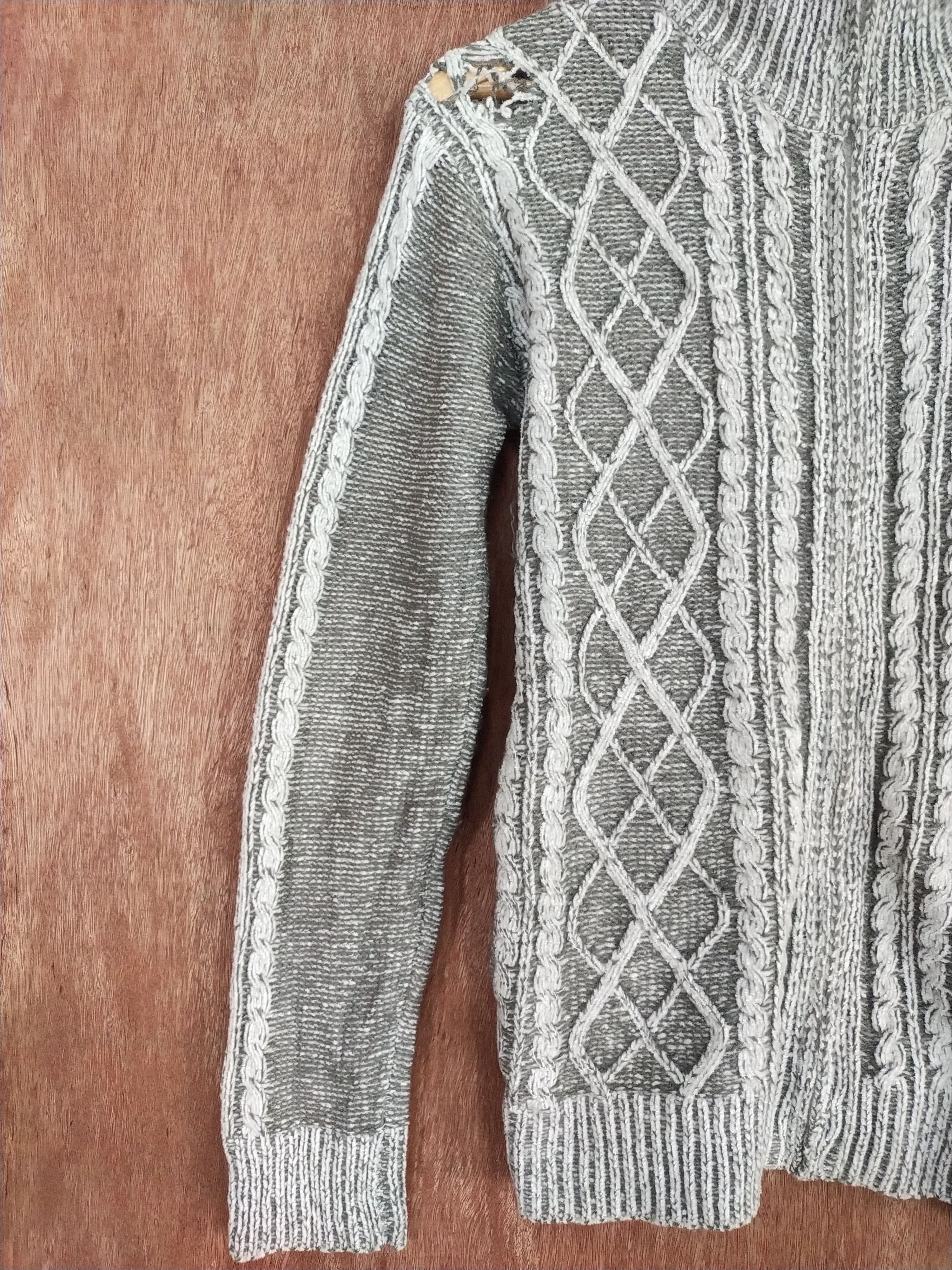 semanticdesign Semantic Design distressed ripped cable knitwear #H296 Size US S / EU 44-46 / 1 - 3 Thumbnail