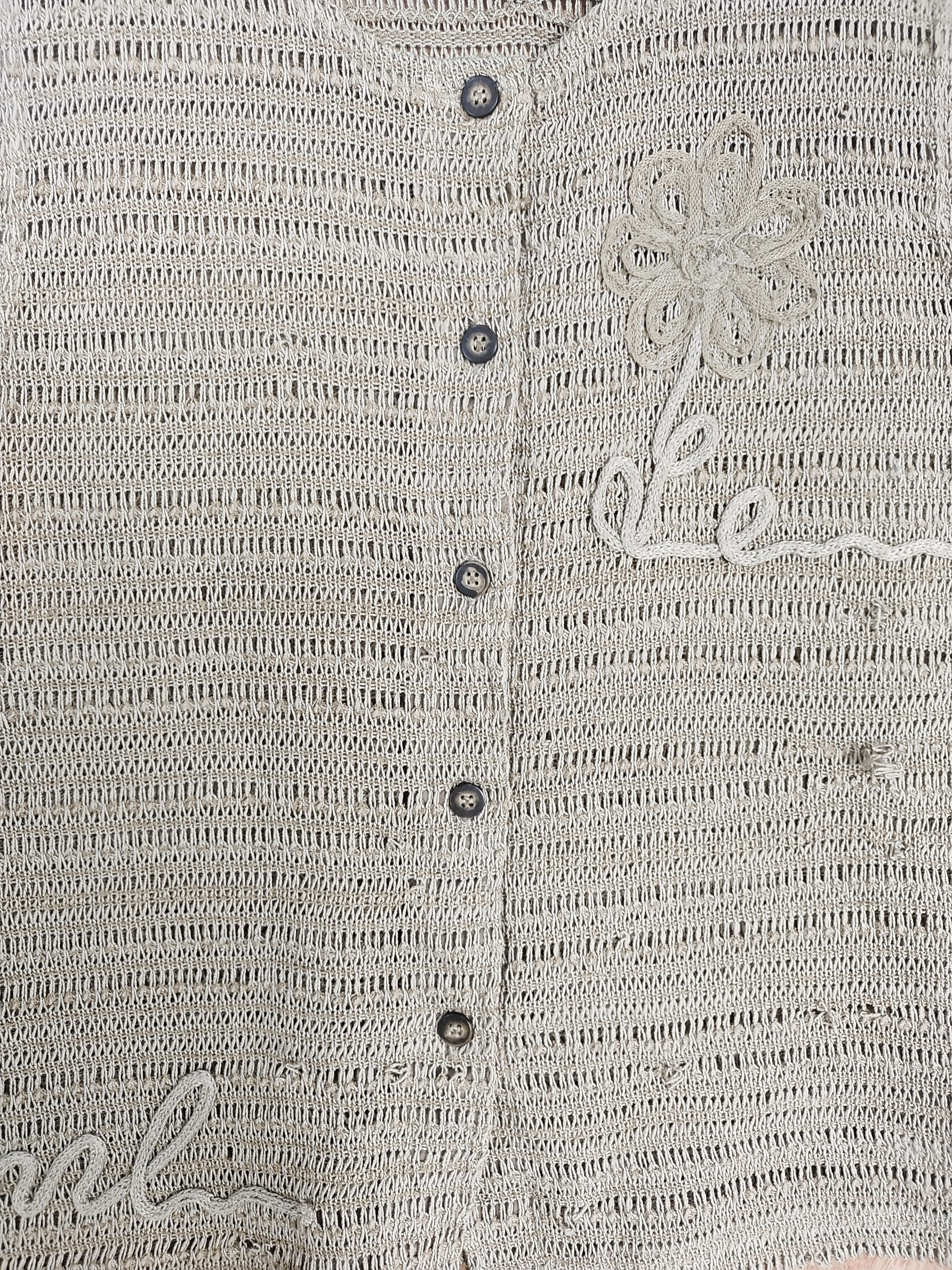 Homespun Knitwear Pure Nature brown crochet vest sleeveless knitwear #H293 Size L / US 10 / IT 46 - 3 Thumbnail