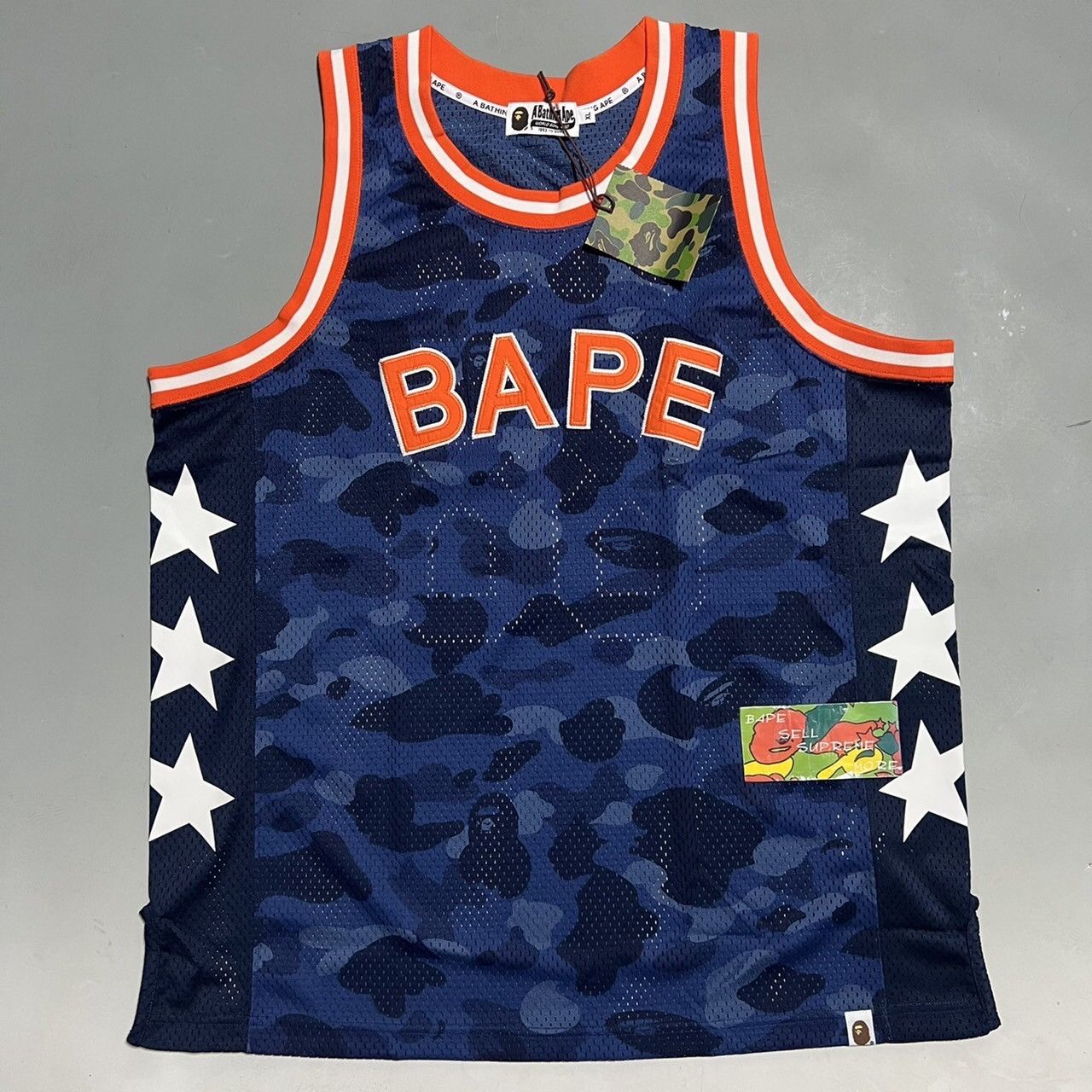 Bape BAPE basketball jersey blue camo | Grailed