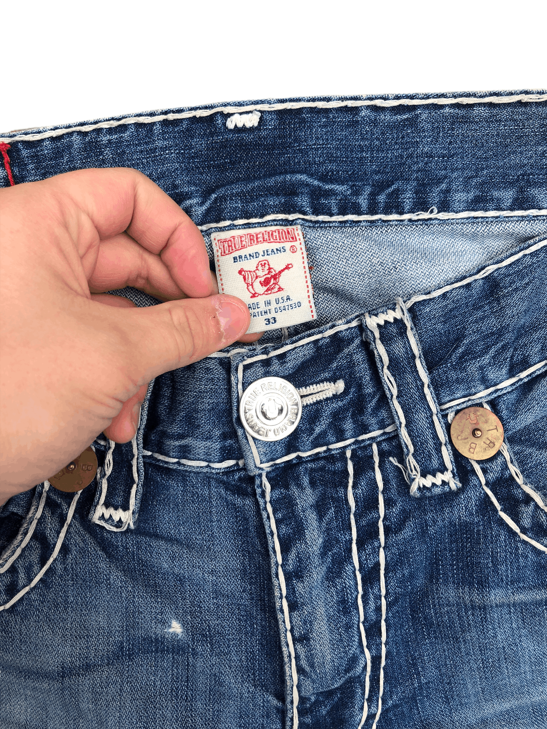 True Religion × Vintage Vintage True Religion Jeans Size 33 RICKY SUPER T Blue Size US 33 - 6 Thumbnail
