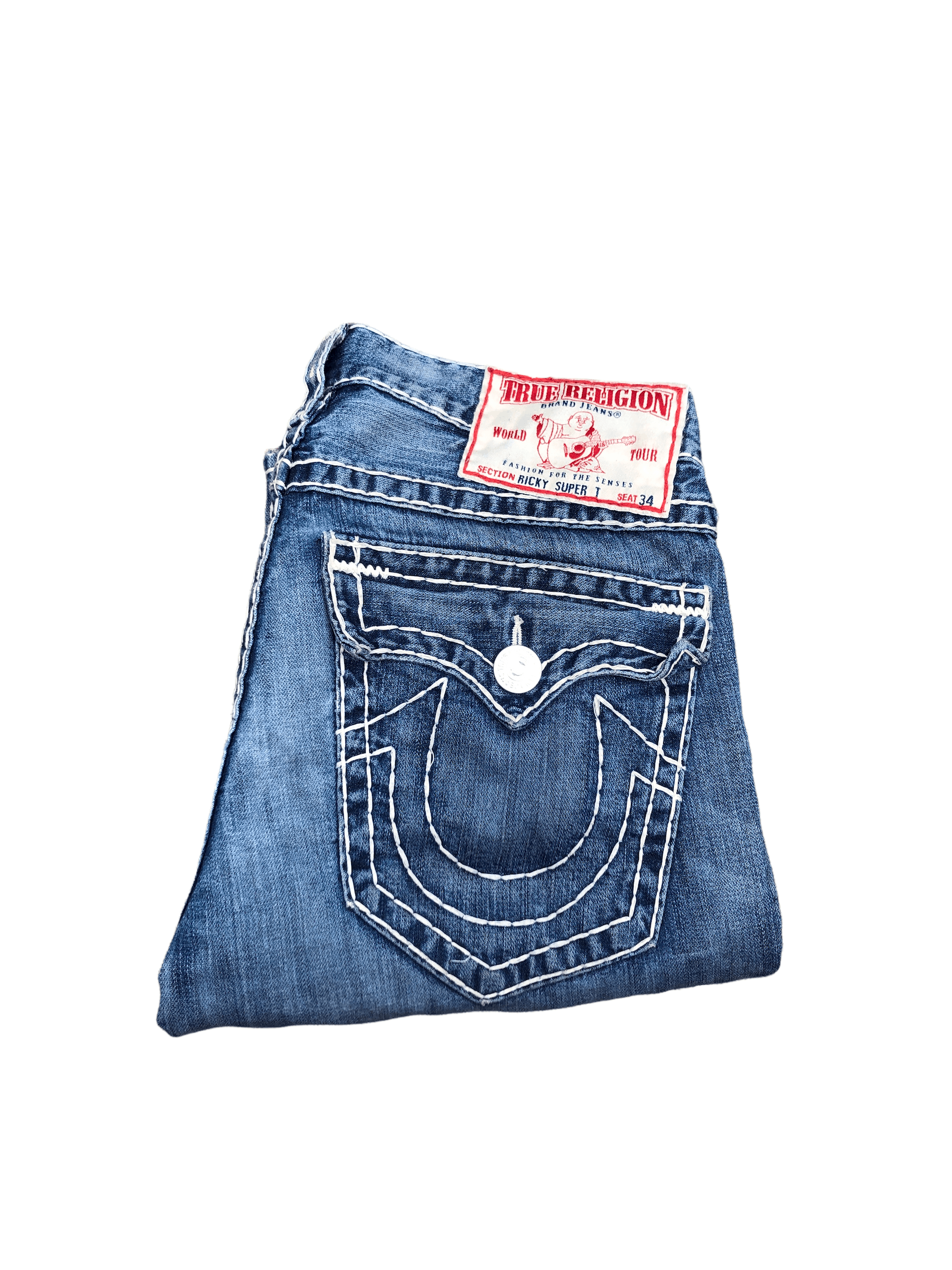 True Religion × Vintage Vintage True Religion Jeans Size 33 RICKY SUPER T Blue Size US 33 - 8 Thumbnail