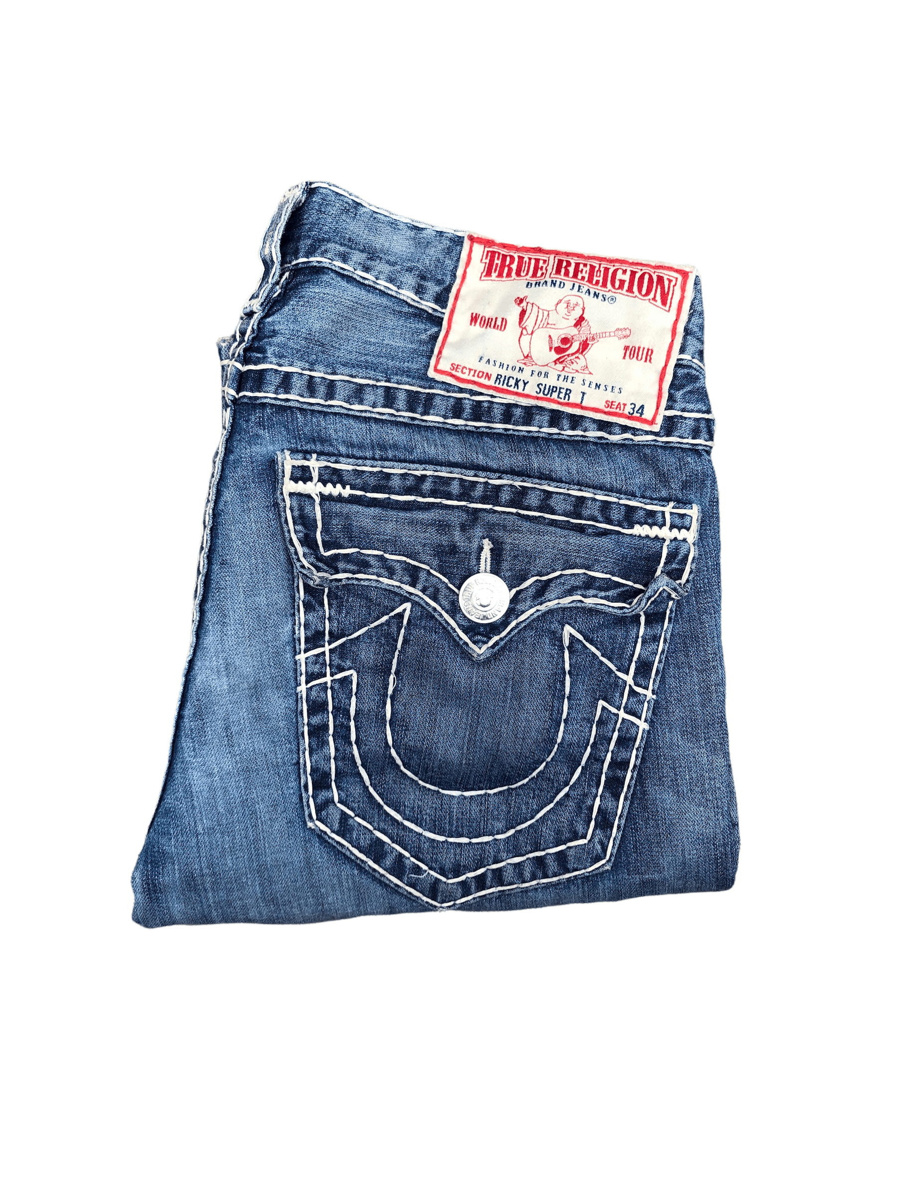 Vintage True Religion Jeans Size 33 RICKY SUPER T Blue