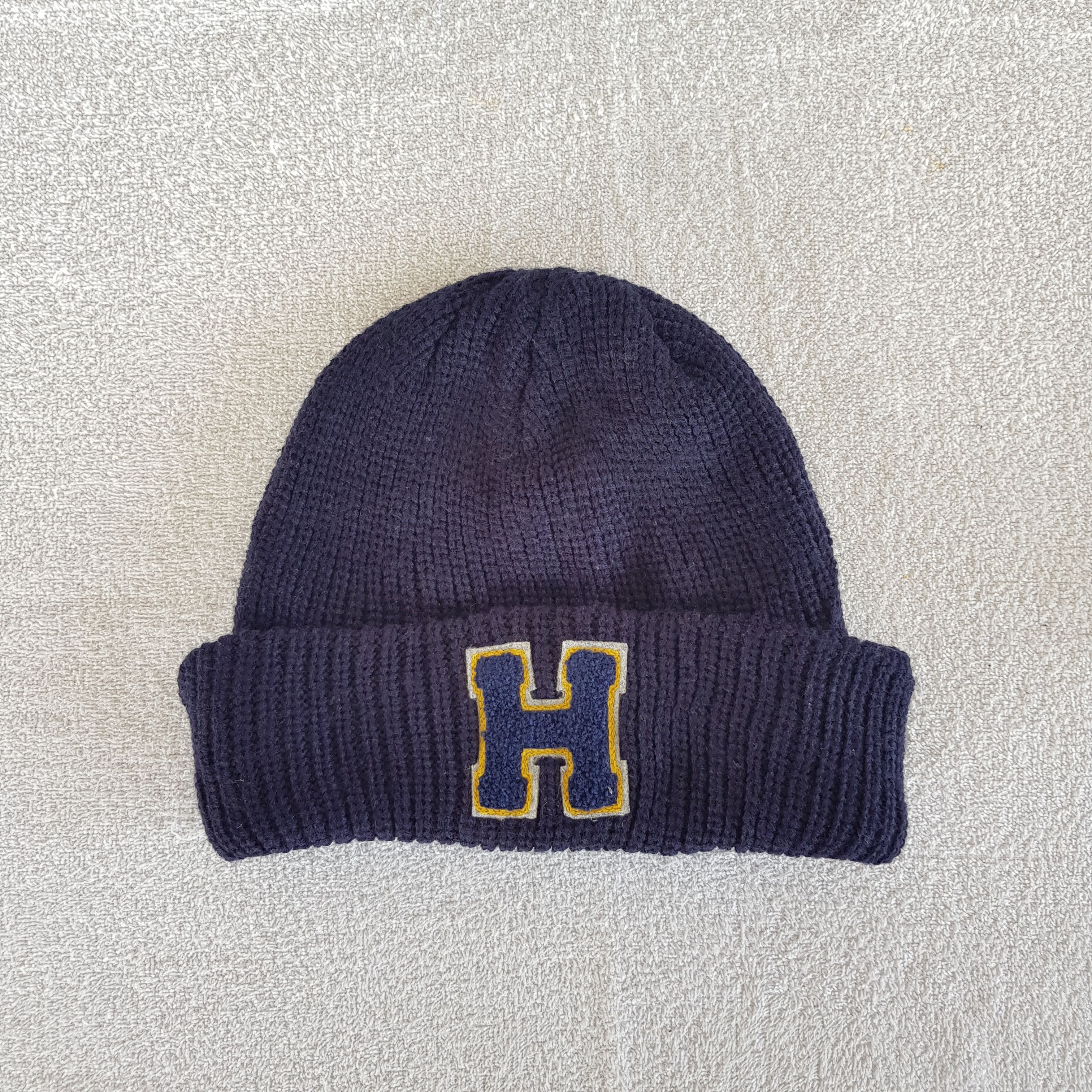 Japanese Brand × Vintage Japanese Beanie Snow Cap Knitted Letterman H Hats Size ONE SIZE - 4 Thumbnail