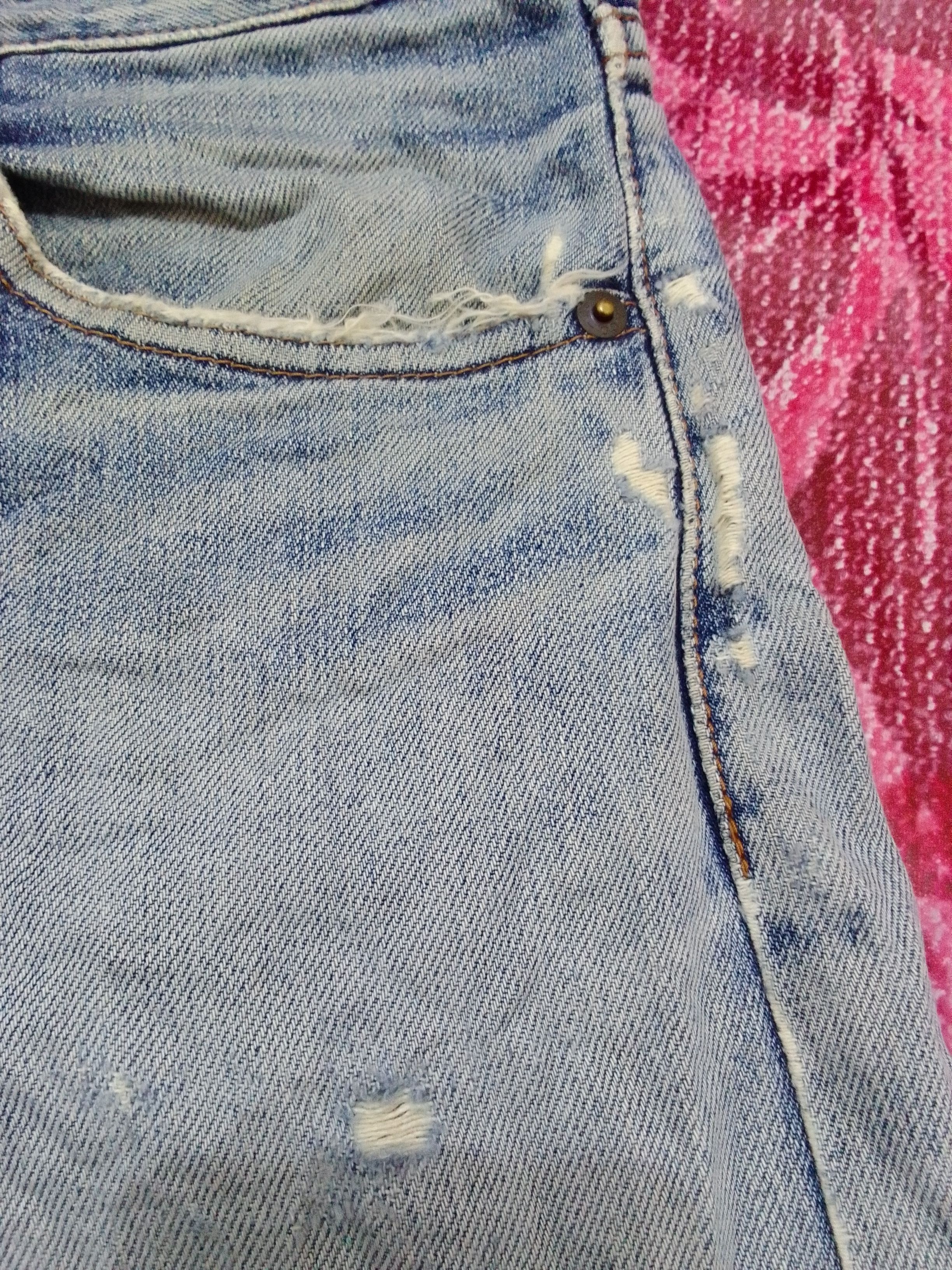 Levi's Ripped DISTRESSED LEVIS LOT 503 Button J09 SELVEDGE DENIM Size US 31 - 8 Thumbnail