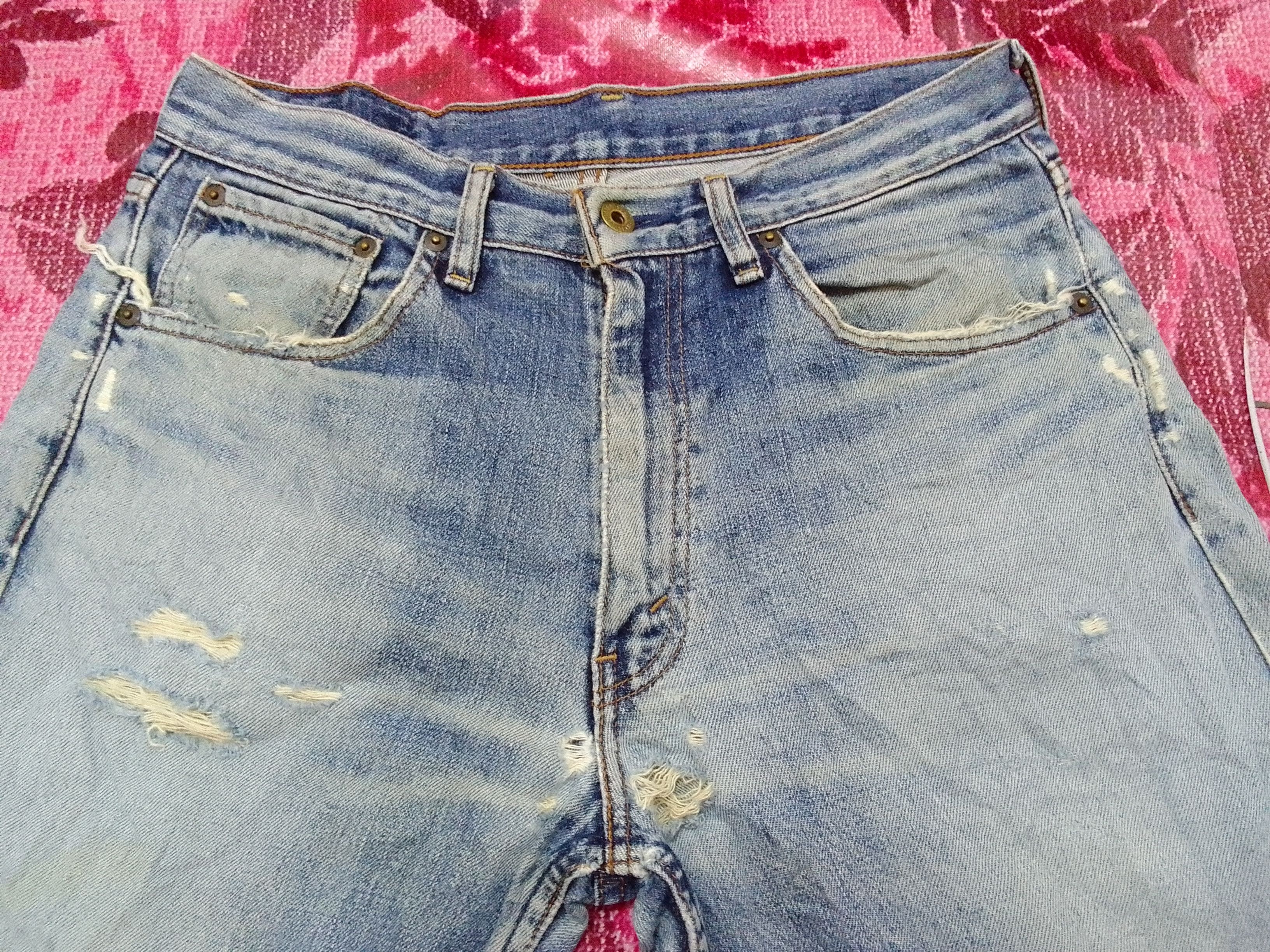 Levi's Ripped DISTRESSED LEVIS LOT 503 Button J09 SELVEDGE DENIM Size US 31 - 2 Thumbnail
