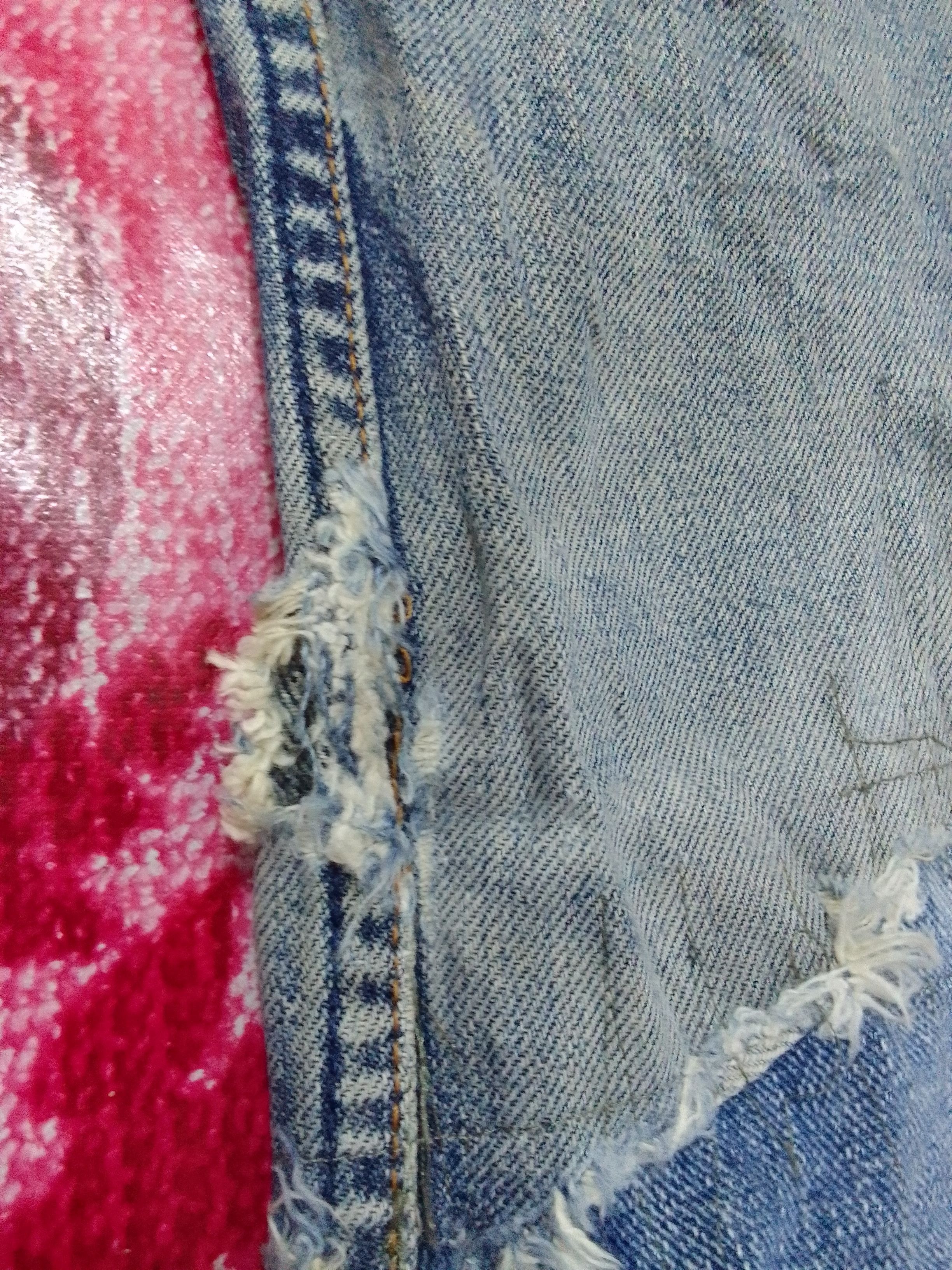 Levi's Ripped DISTRESSED LEVIS LOT 503 Button J09 SELVEDGE DENIM Size US 31 - 18 Thumbnail