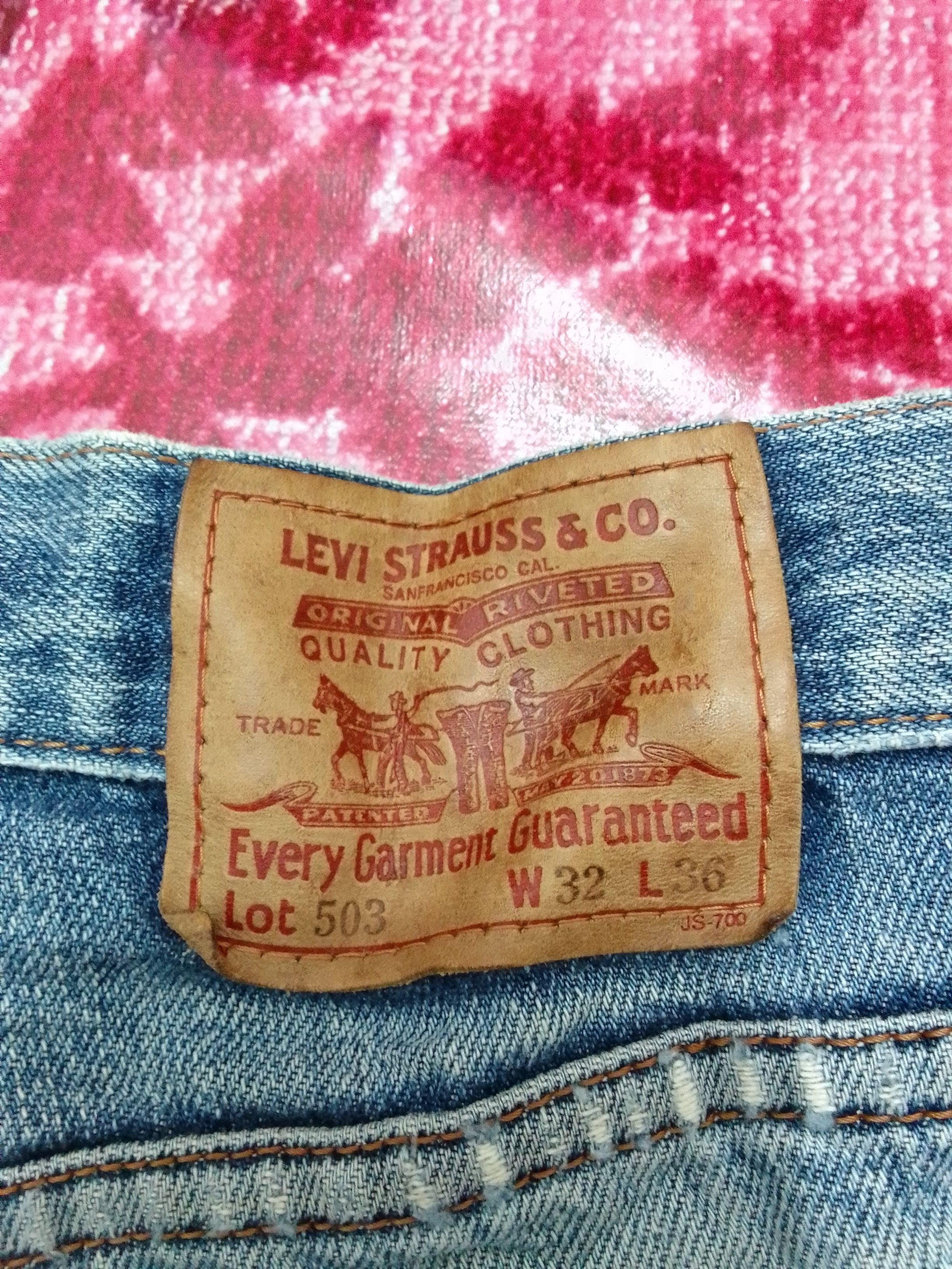 Levi's Ripped DISTRESSED LEVIS LOT 503 Button J09 SELVEDGE DENIM Size US 31 - 16 Thumbnail