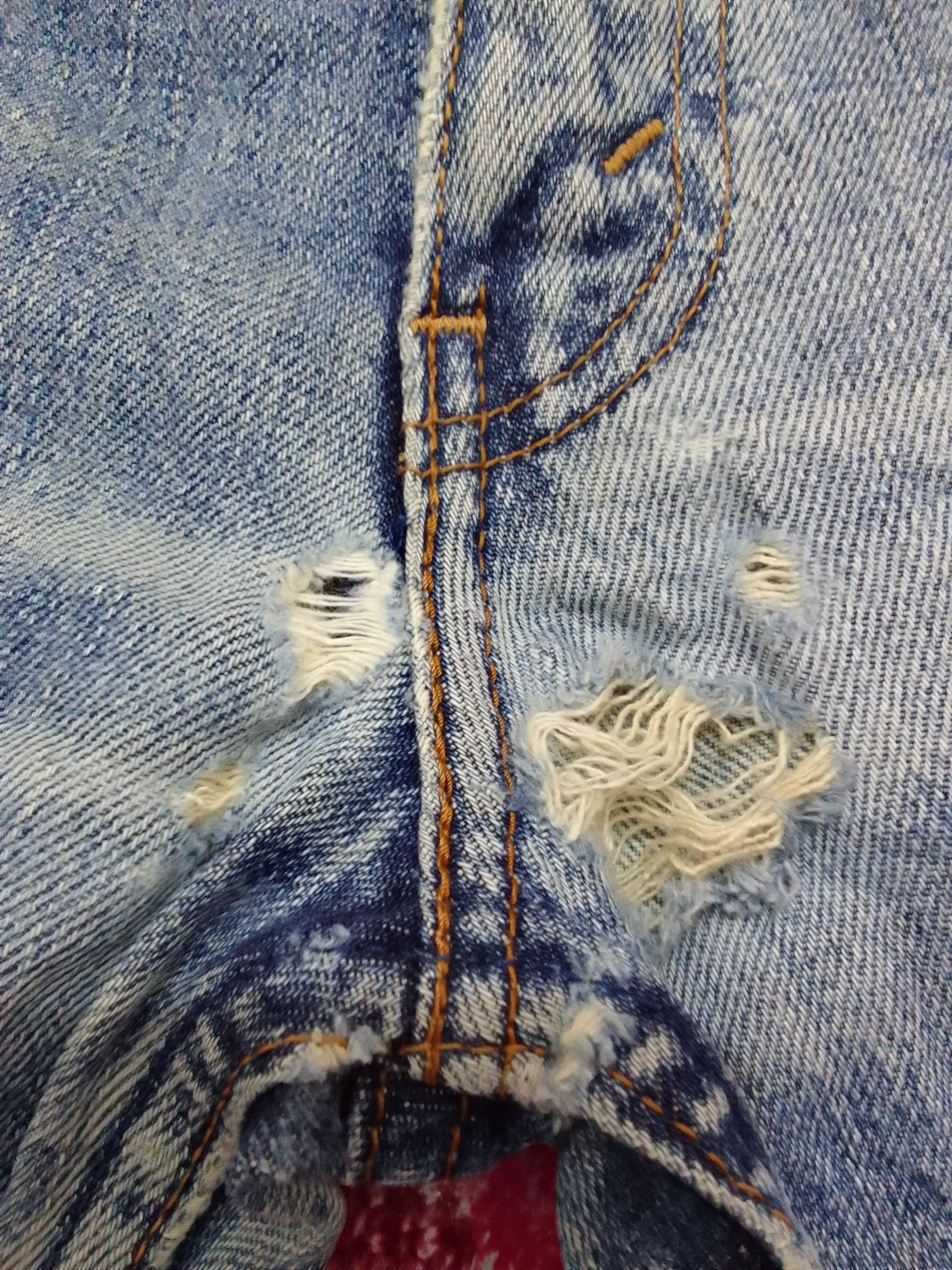 Levi's Ripped DISTRESSED LEVIS LOT 503 Button J09 SELVEDGE DENIM Size US 31 - 9 Thumbnail