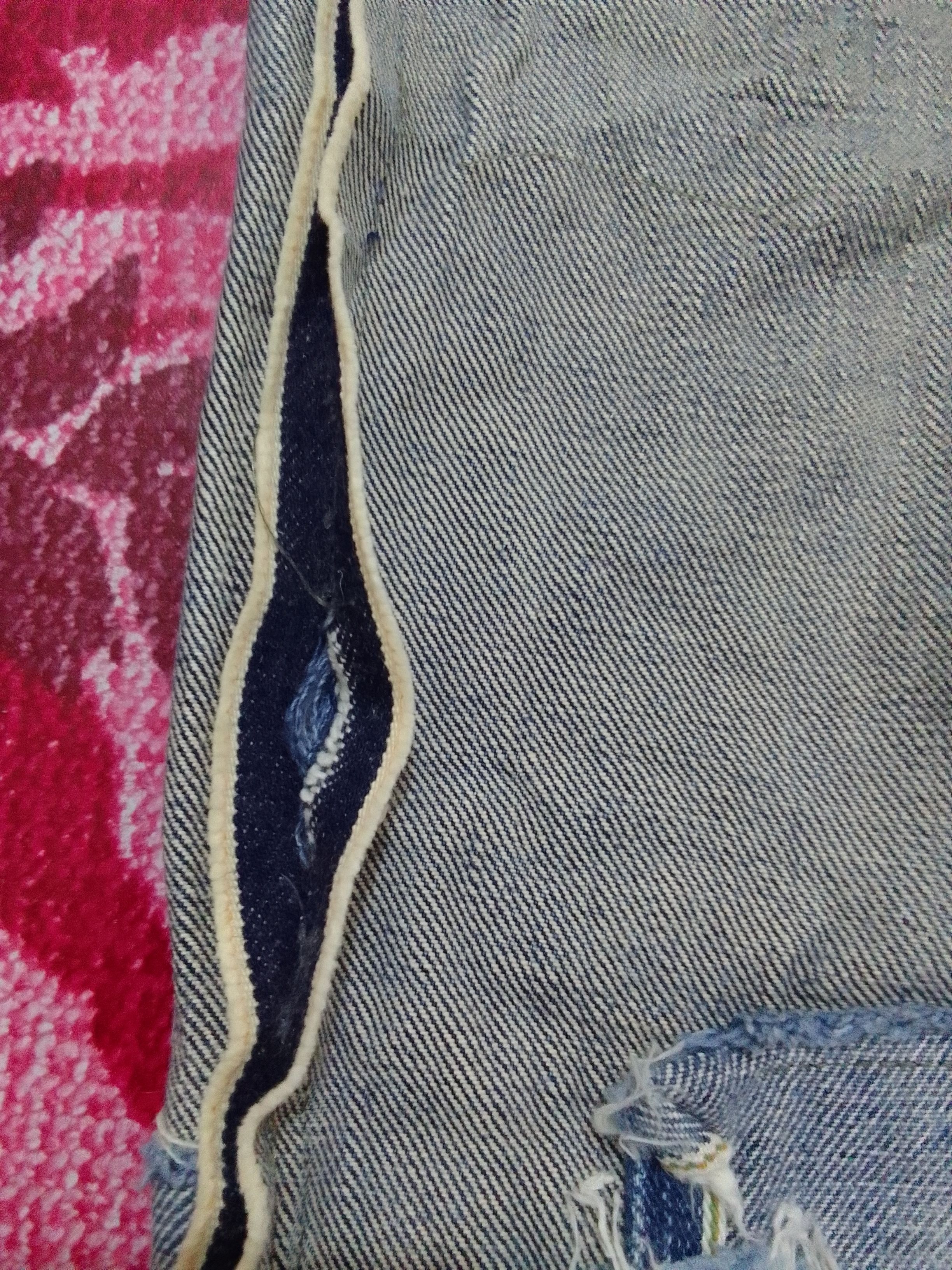 Levi's Ripped DISTRESSED LEVIS LOT 503 Button J09 SELVEDGE DENIM Size US 31 - 25 Thumbnail