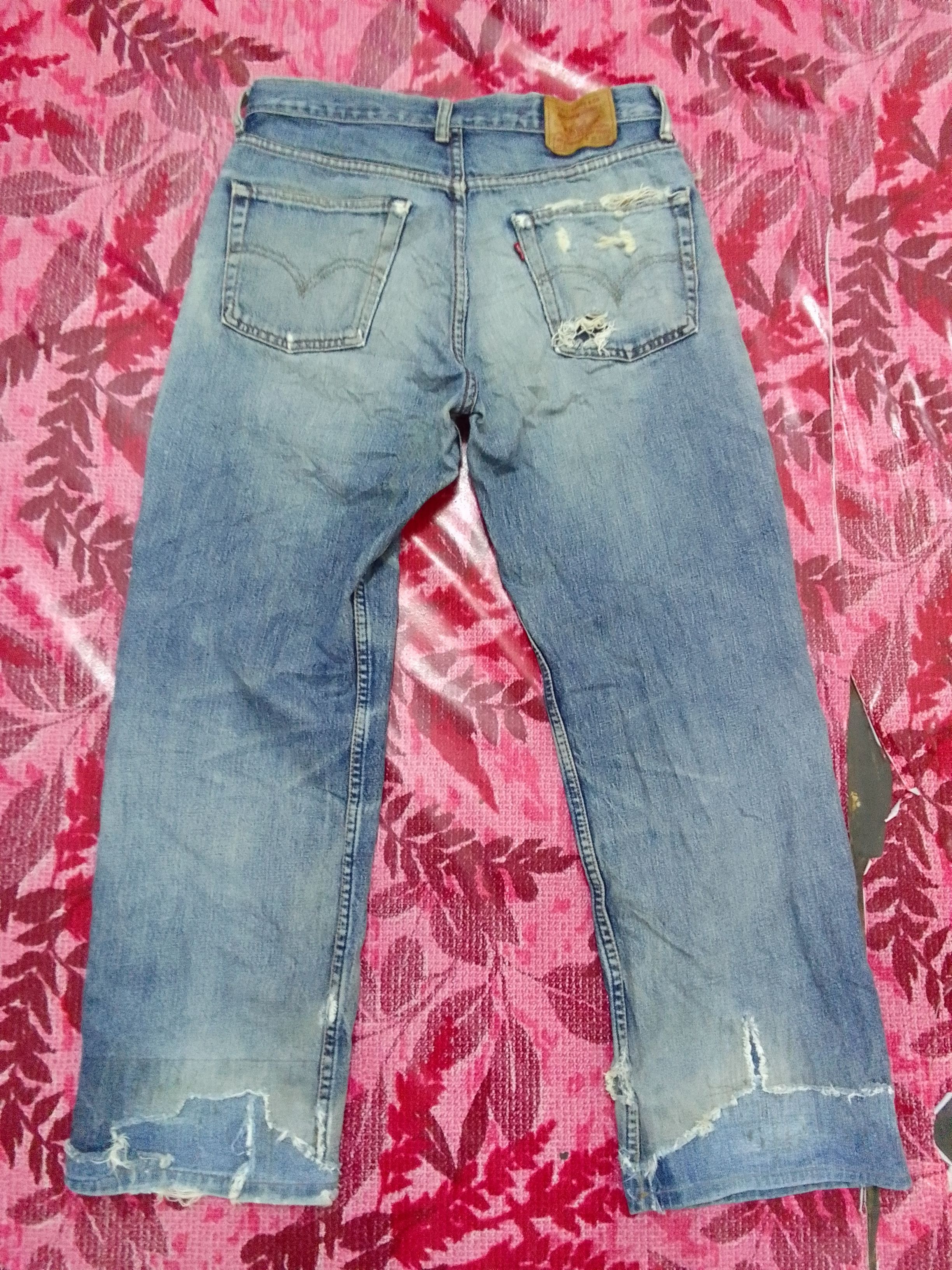 Levi's Ripped DISTRESSED LEVIS LOT 503 Button J09 SELVEDGE DENIM Size US 31 - 14 Thumbnail
