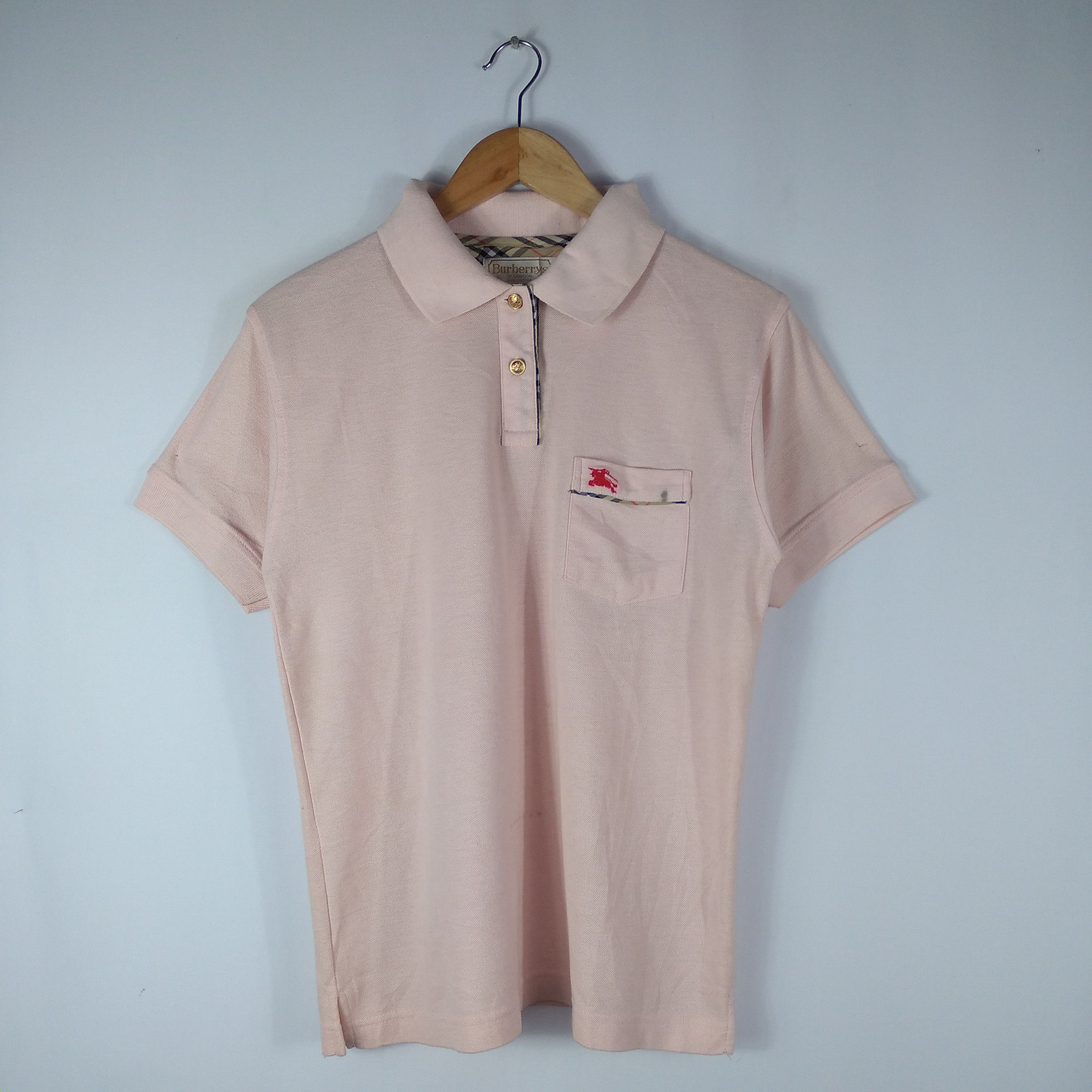 Vintage 90s Burberry Single Pocket Polo Shirt