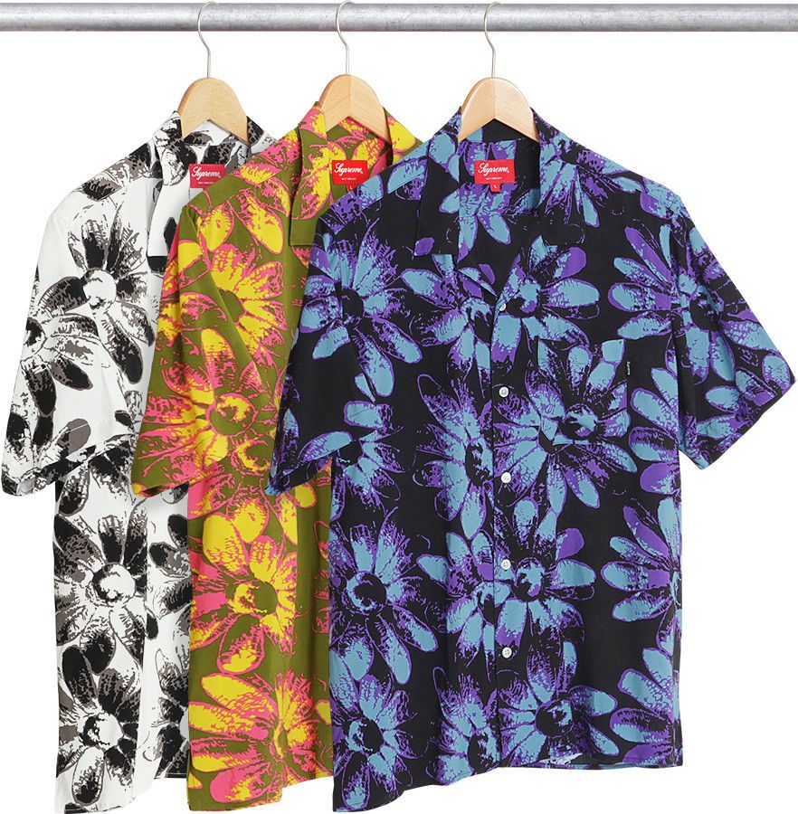 image of Supreme Daisy Rayon Shirt in Black, Men's (Size XL)