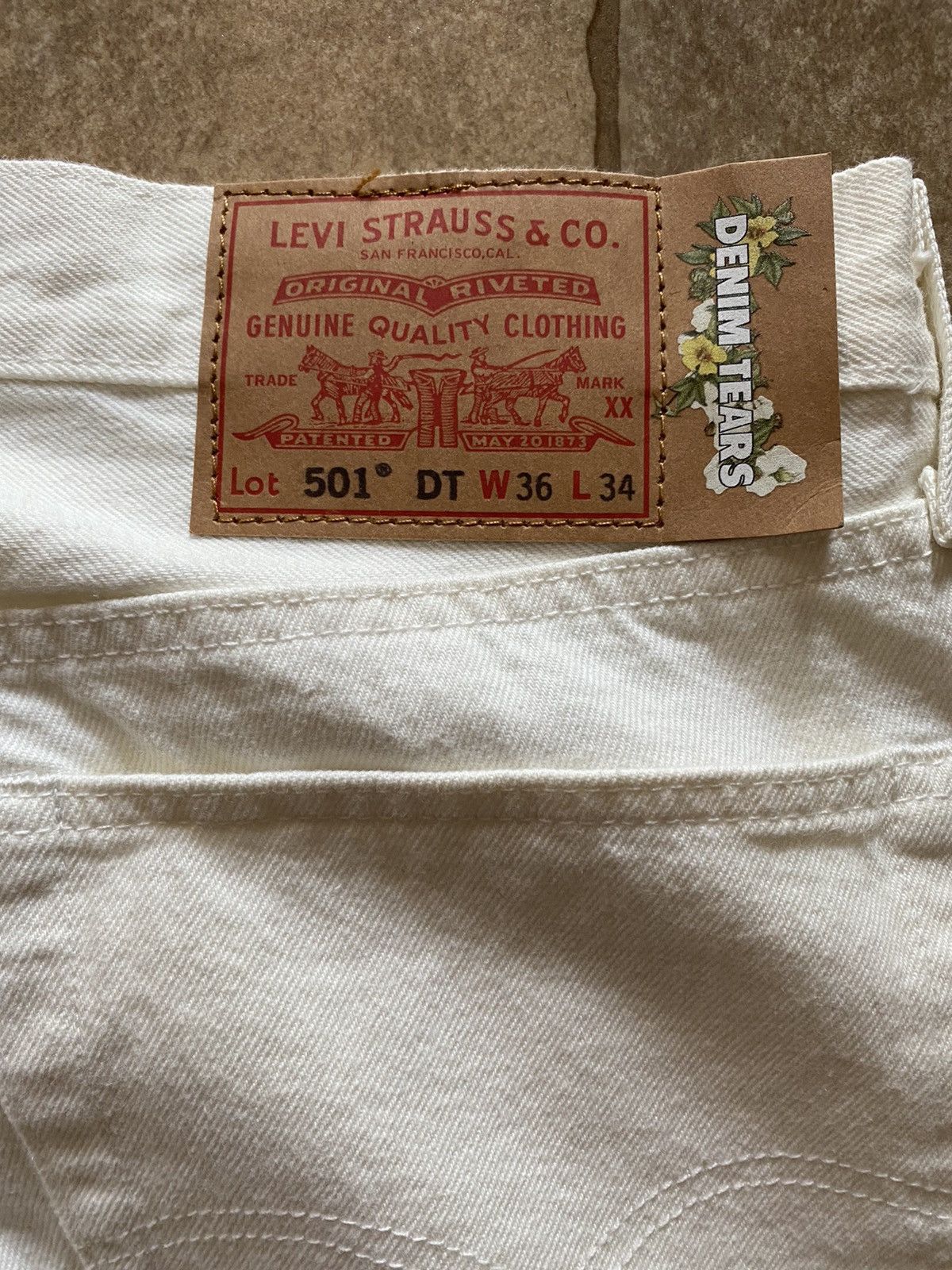 DENIM TEARS × Levi's Denim Tears x Levis Cotton Wreath Jeans White Wash Size US 36 / EU 52 - 3 Thumbnail