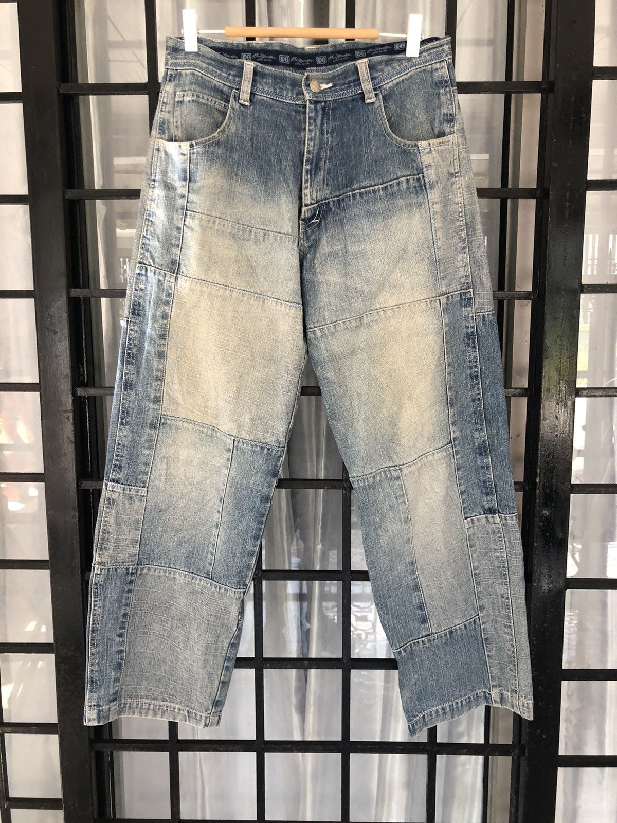 Japanese Brand KBJ Denim Patchwork Jeans Size US 31 - 1 Thumbnail