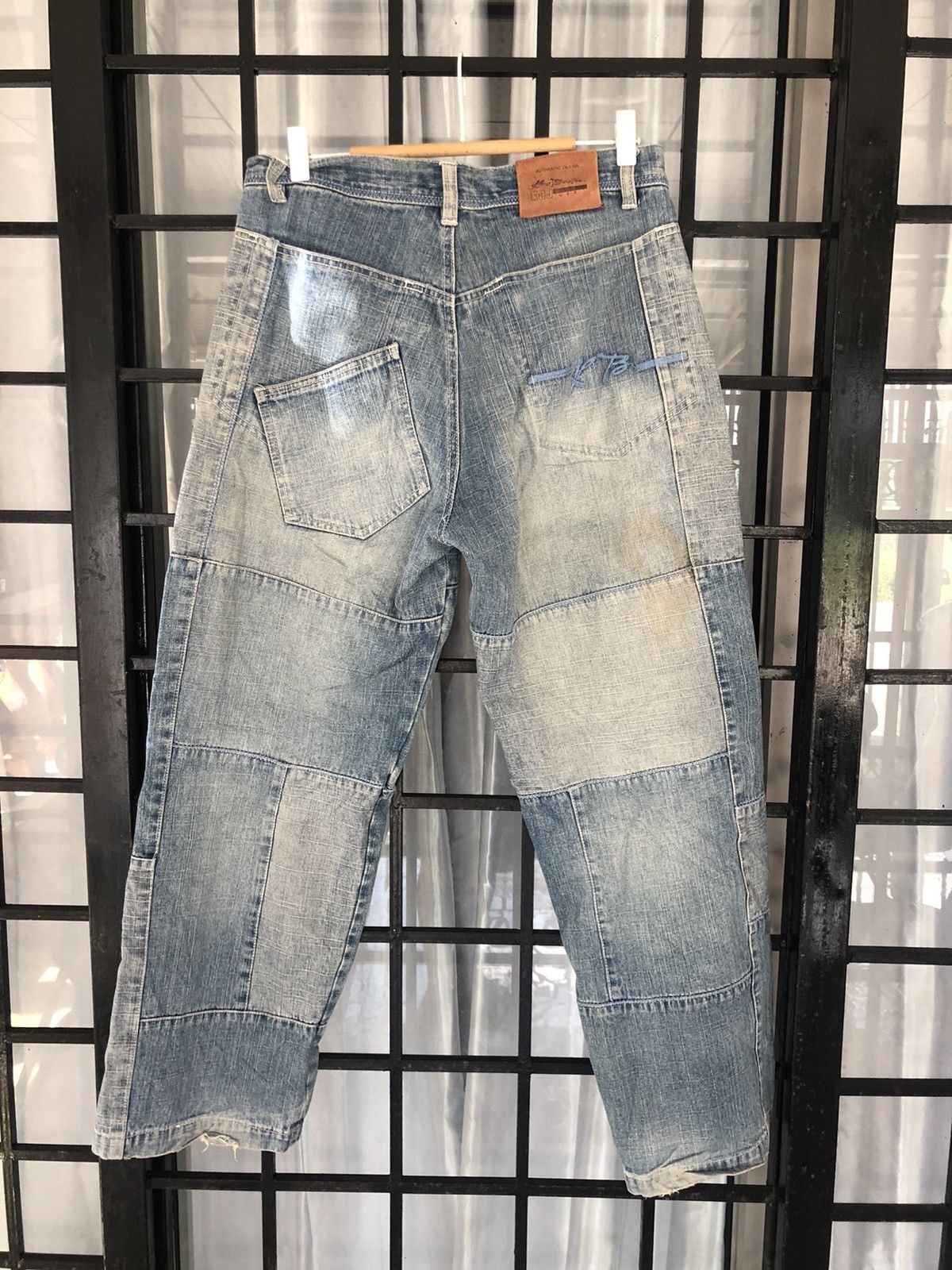 Japanese Brand KBJ Denim Patchwork Jeans Size US 31 - 3 Thumbnail