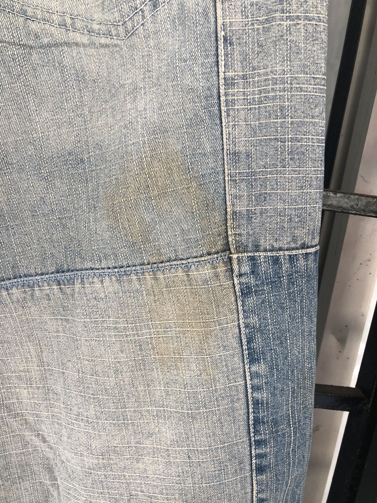 Japanese Brand KBJ Denim Patchwork Jeans Size US 31 - 5 Thumbnail