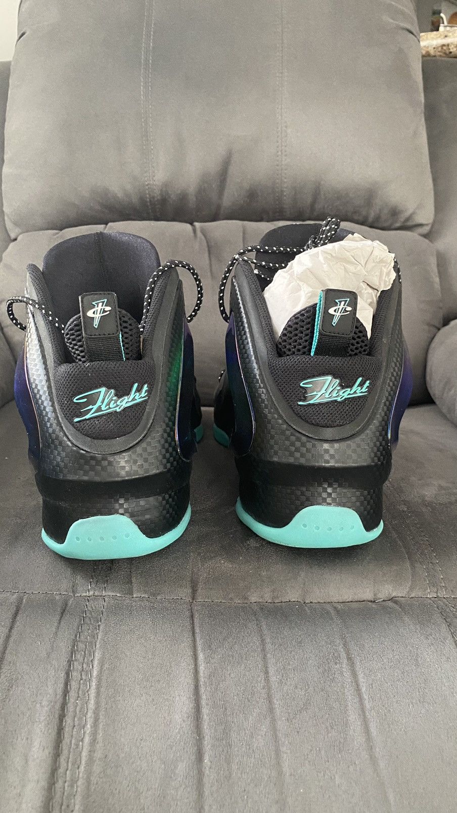 Nike Lil Penny Posite Black/Silver Hyper Jade 2014 Size US 14 / EU 47 - 3 Thumbnail