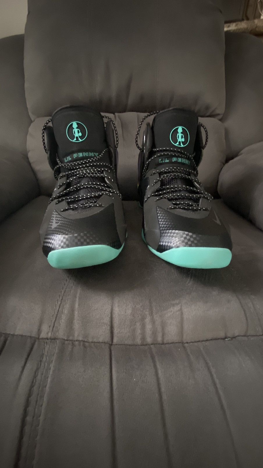 Nike Lil Penny Posite Black/Silver Hyper Jade 2014 Size US 14 / EU 47 - 2 Thumbnail