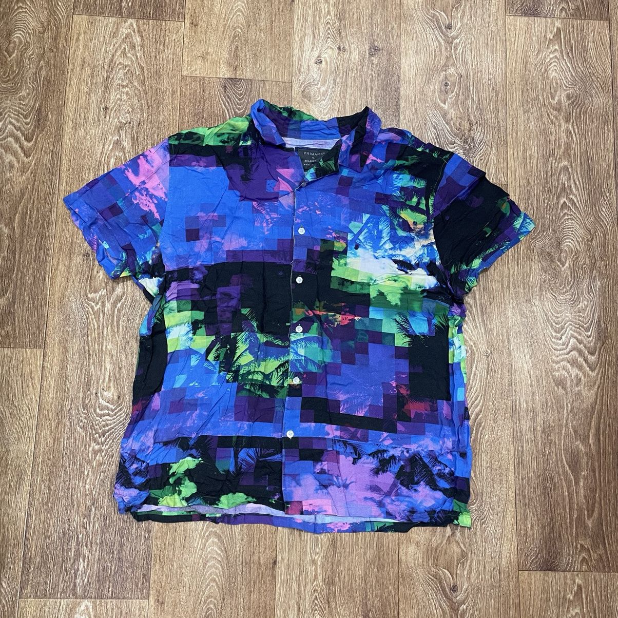 Vintage Vintage 90s All Over Print Rave Shirt Y2K Streetwear Slim XL Size US XL / EU 56 / 4 - 1 Thumbnail