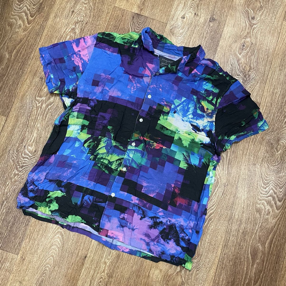 Vintage Vintage 90s All Over Print Rave Shirt Y2K Streetwear Slim XL Size US XL / EU 56 / 4 - 2 Thumbnail