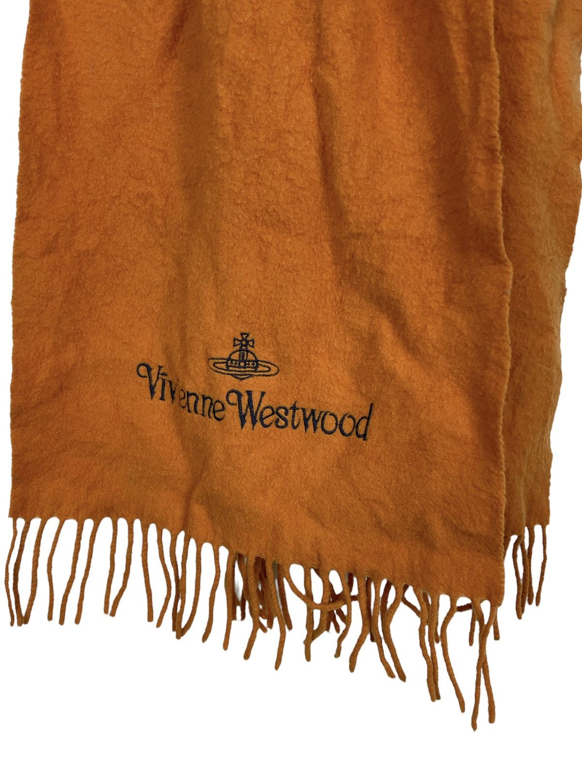 Vivienne Westwood Vivienne Westwood MAN Scarf Burnt Orange Orb Logo Wool Size ONE SIZE - 1 Thumbnail