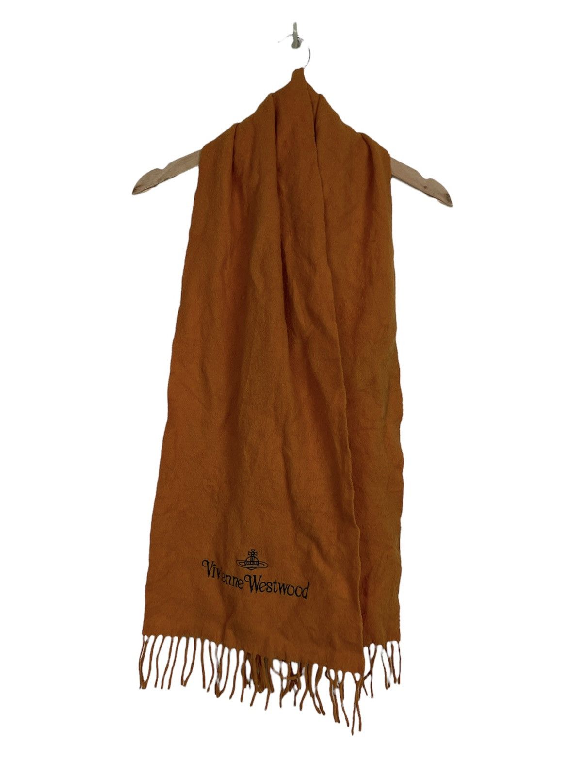 Vivienne Westwood Vivienne Westwood MAN Scarf Burnt Orange Orb Logo Wool Size ONE SIZE - 2 Thumbnail